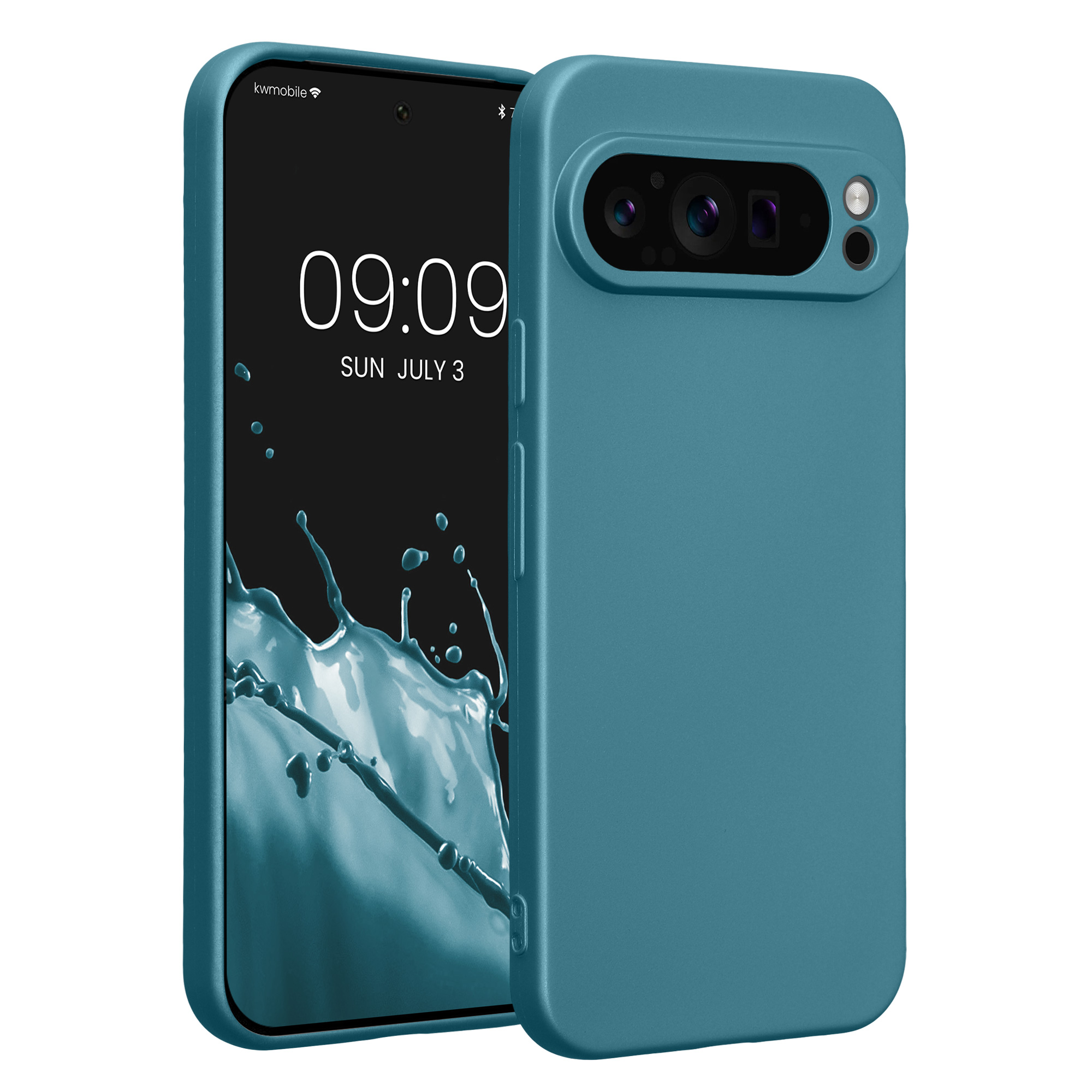 Silikonový kryt kwmobile pro Google Pixel 9 Pro XL - metalická karibská modrá