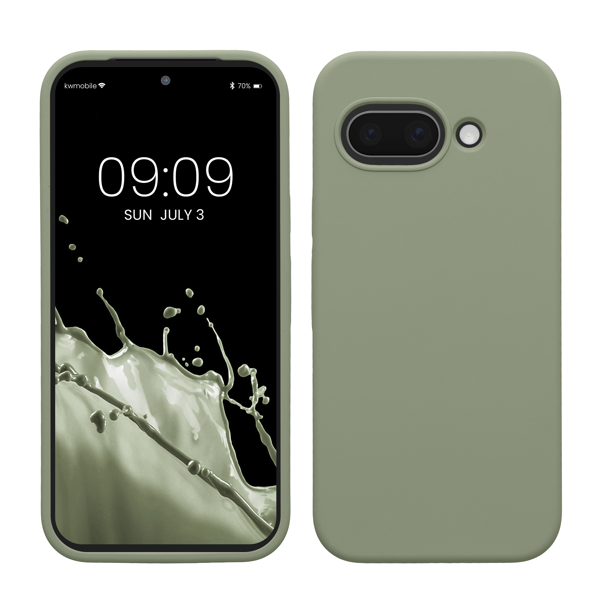Silikonový kryt kwmobile pro Google Pixel 9a - šedozelená