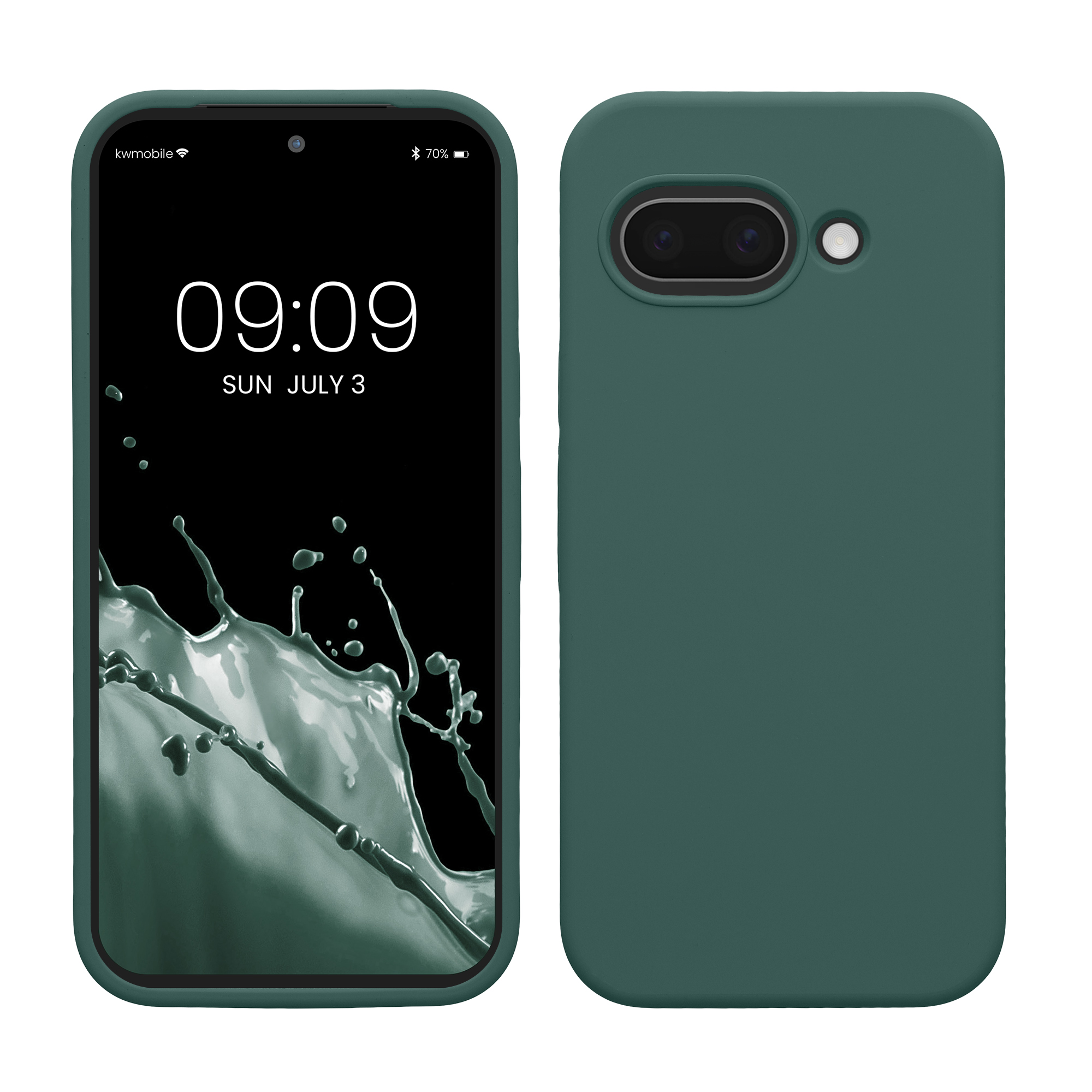 Silikonový kryt kwmobile pro Google Pixel 9a - lesní zelená
