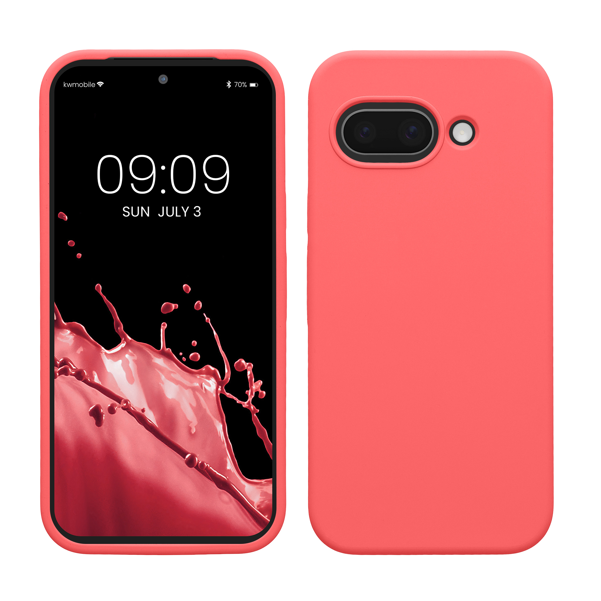 Silikonový kryt kwmobile pro Google Pixel 9a - neonově korálová