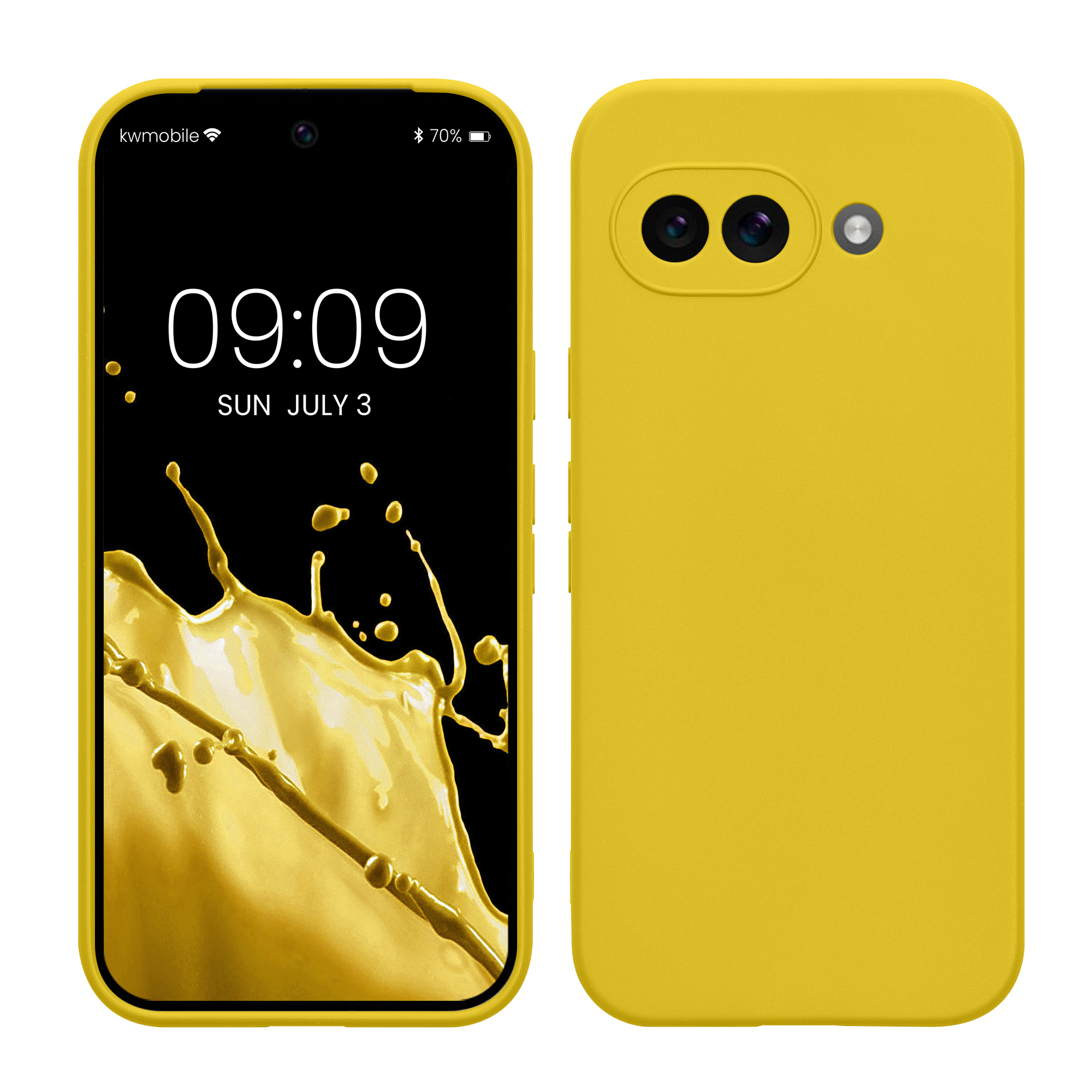 Silikonový kryt kwmobile pro Google Pixel 9a - zářivě žlutá