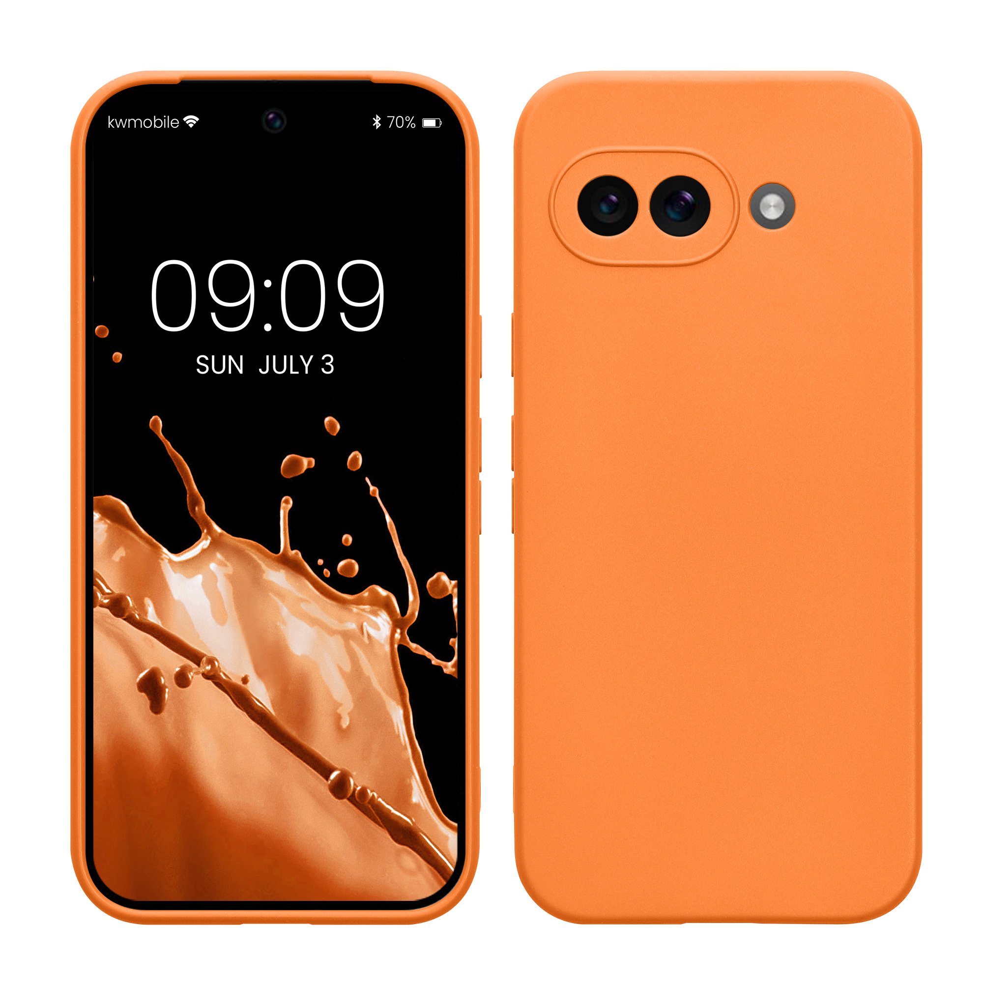 Silikonový kryt kwmobile pro Google Pixel 9a - oranžová