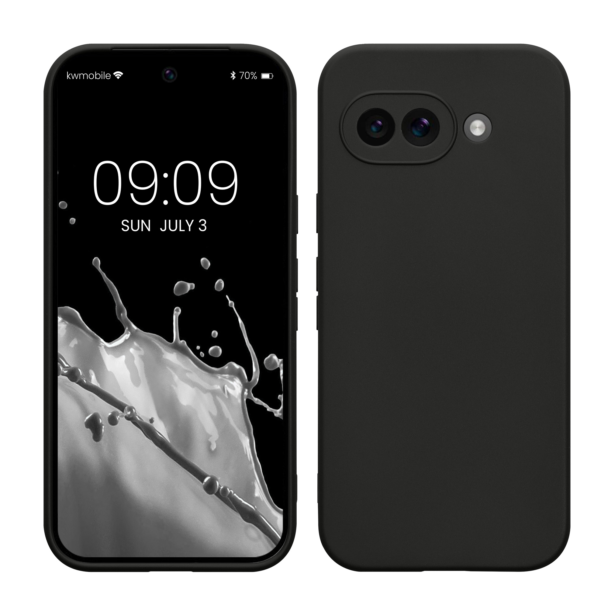 Silikonový kryt kwmobile pro Google Pixel 9a - černá matná