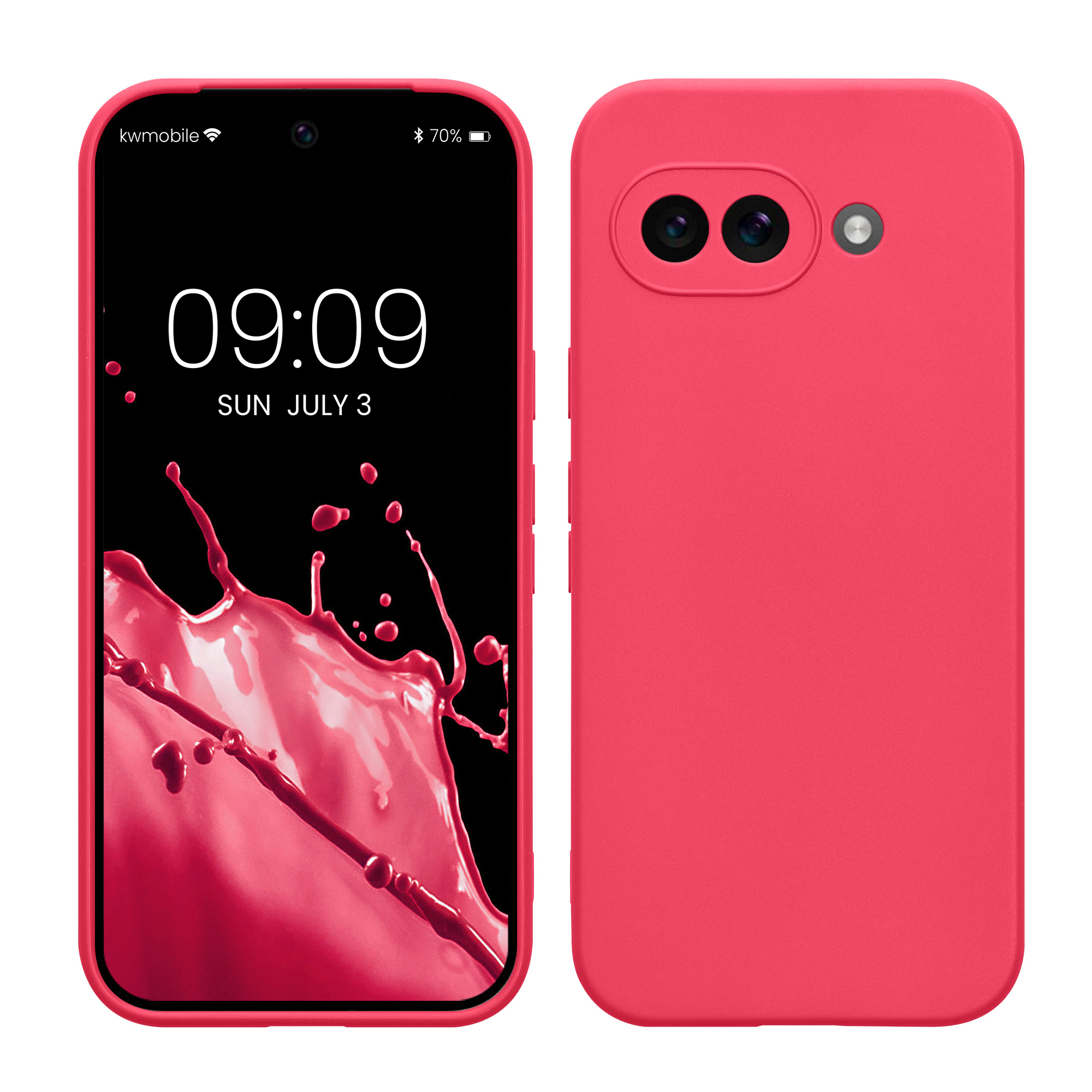 Silikonový kryt kwmobile pro Google Pixel 9a - neonově růžová