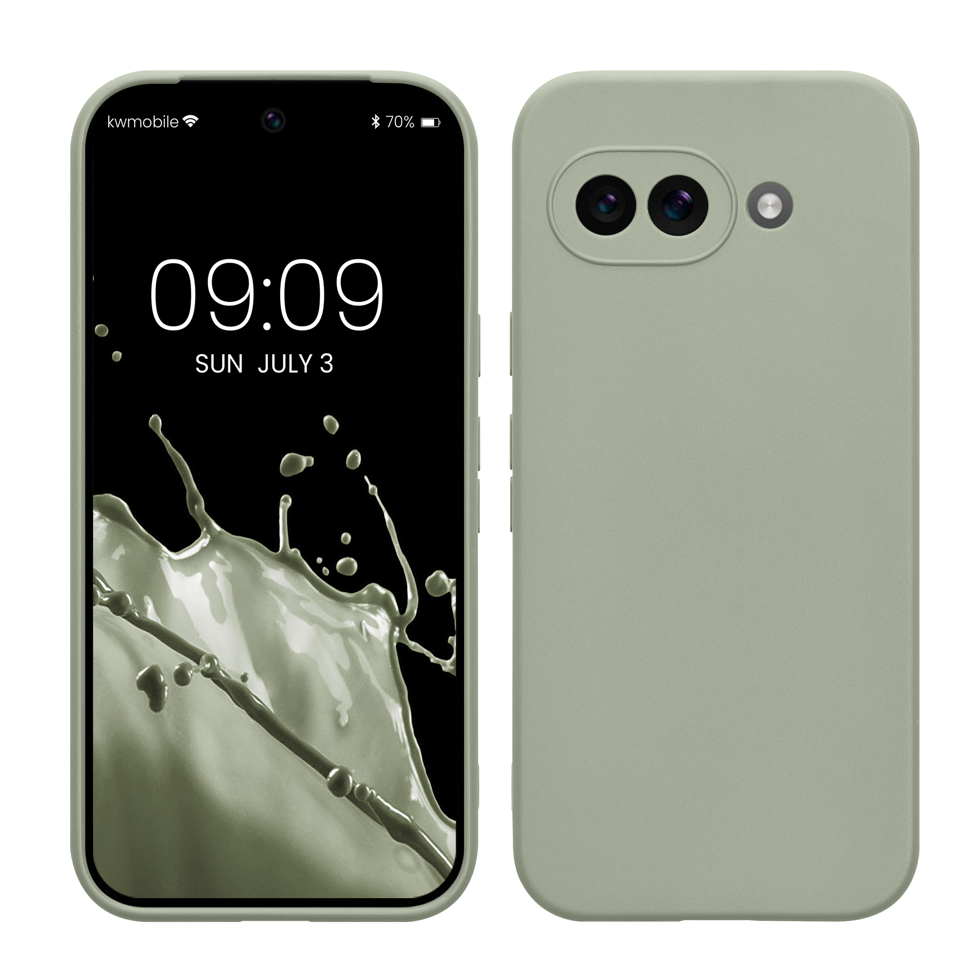 Silikonový kryt kwmobile pro Google Pixel 9a - šedozelená