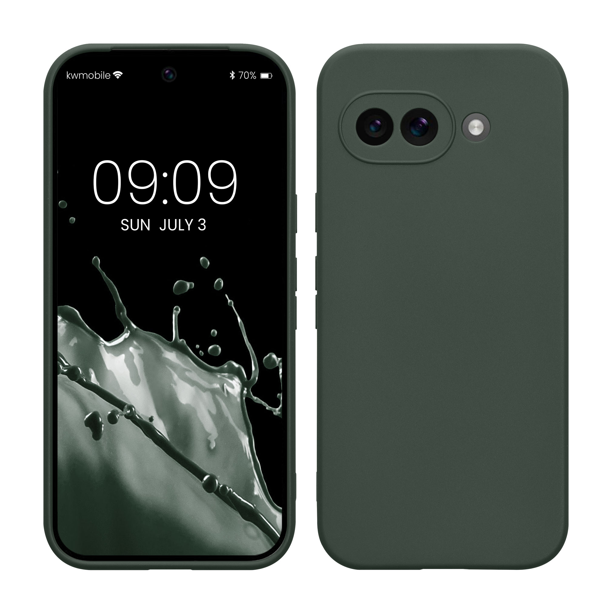 Tenký matný TPU kryt pro Google Pixel 9a kwmobile ‑ mechově zelená