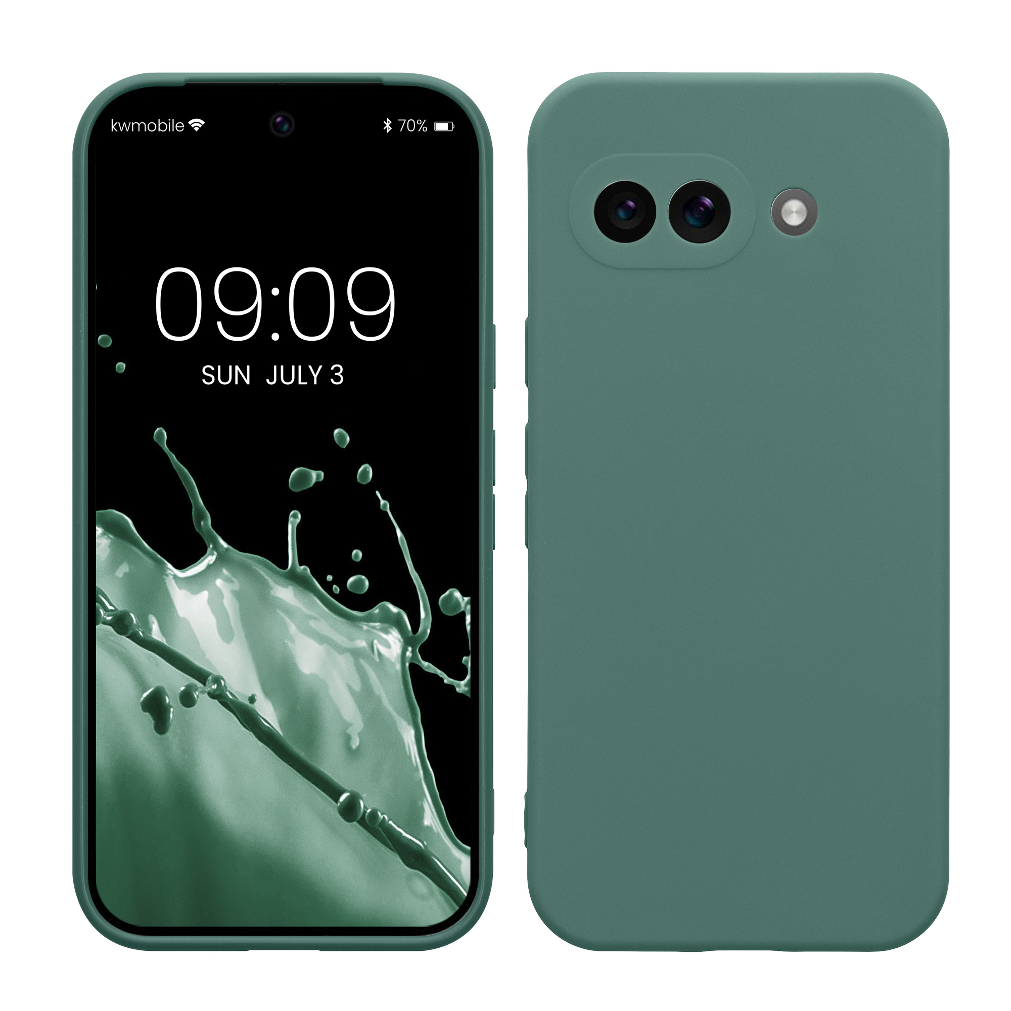 Silikonový kryt kwmobile pro Google Pixel 9a - lesní zelená