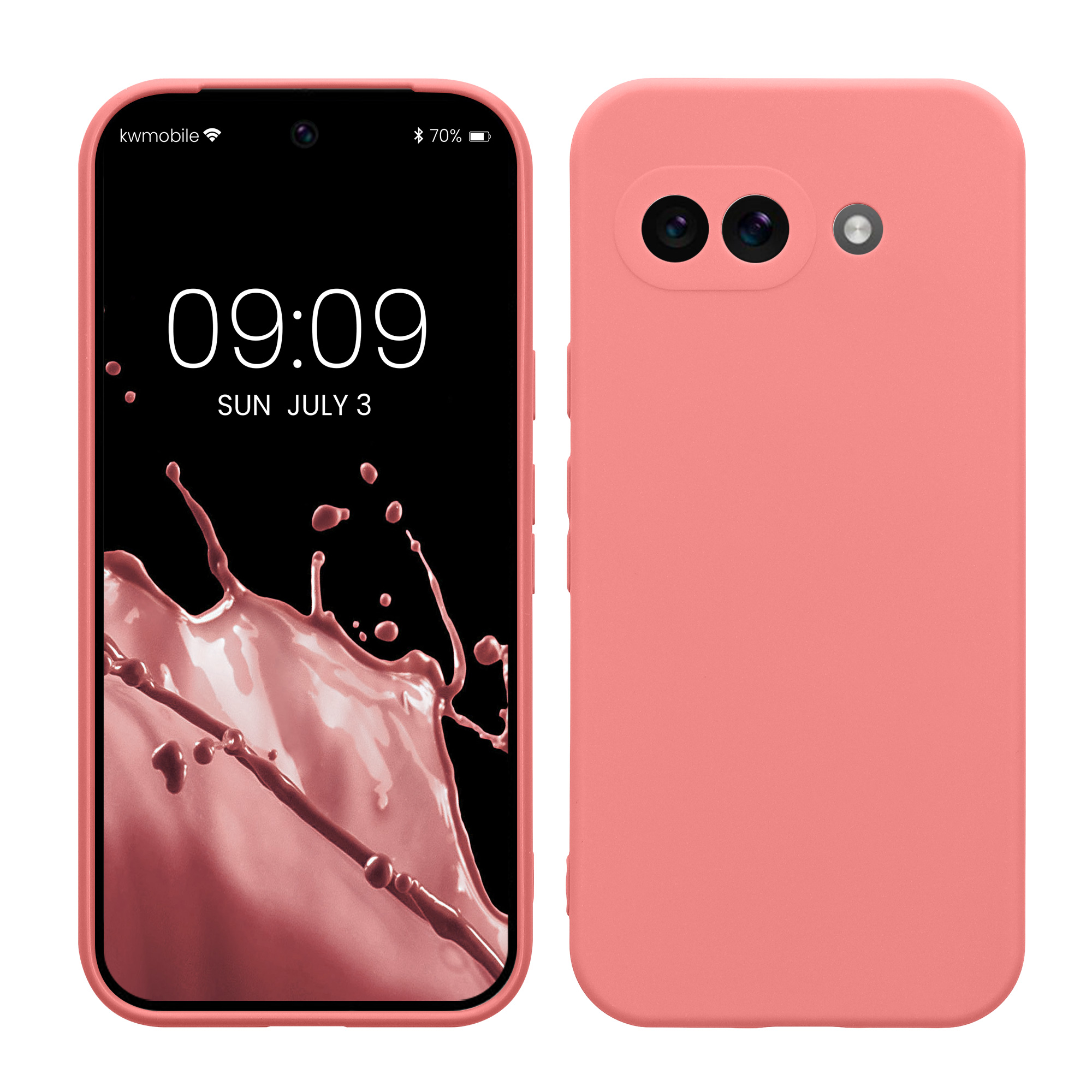 Silikonový kryt kwmobile pro Google Pixel 9a - pastelově korálová
