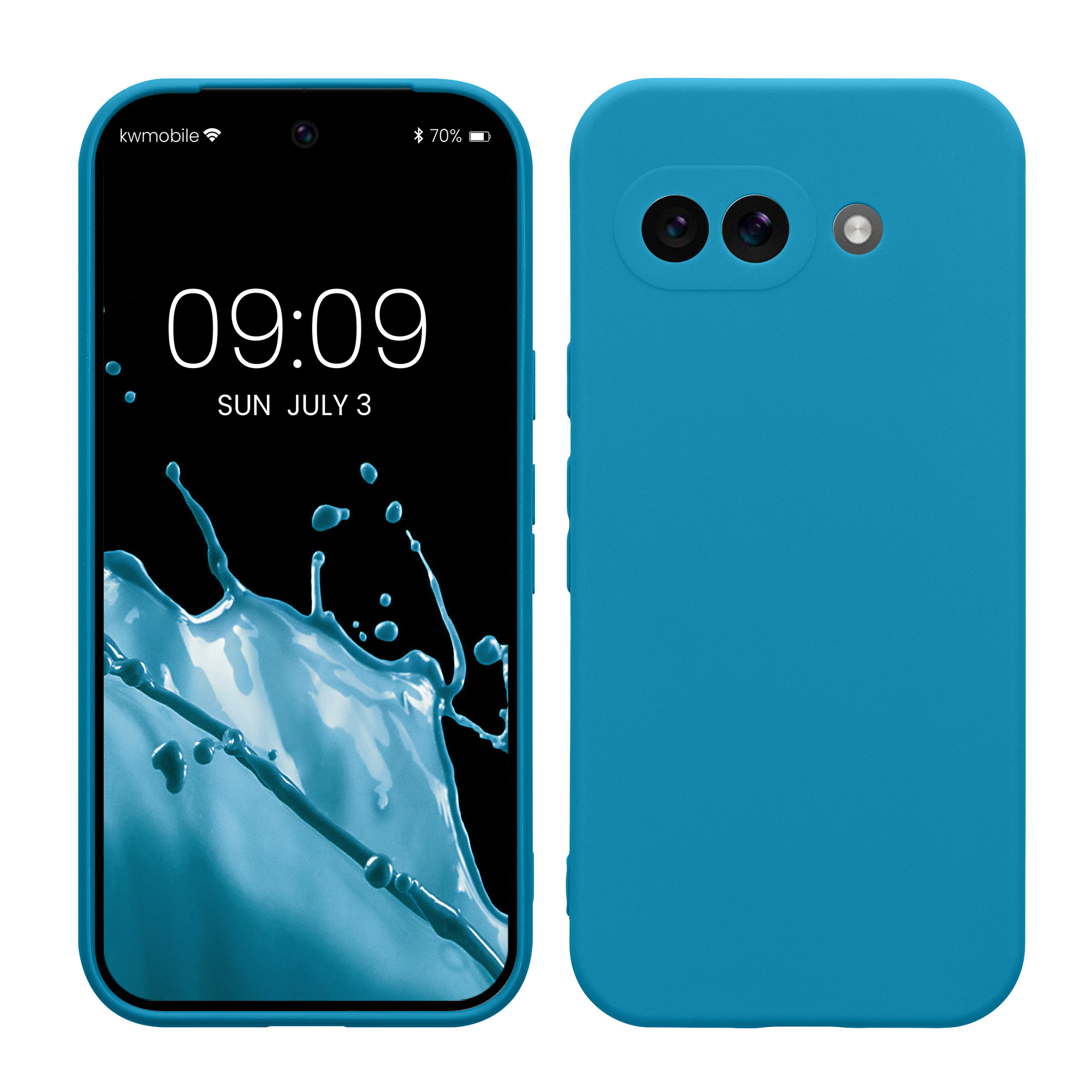 Silikonový kryt kwmobile pro Google Pixel 9a - caribbean blue