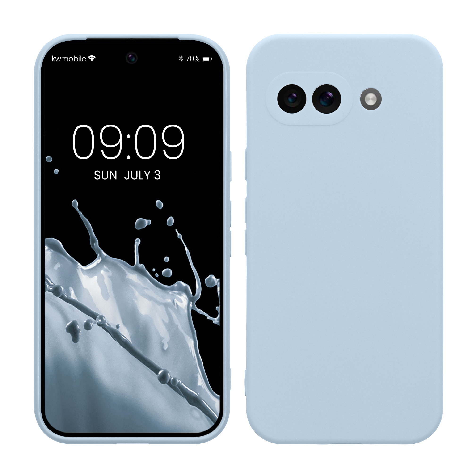 Silikonový kryt kwmobile pro Google Pixel 9a - světle modrá matná