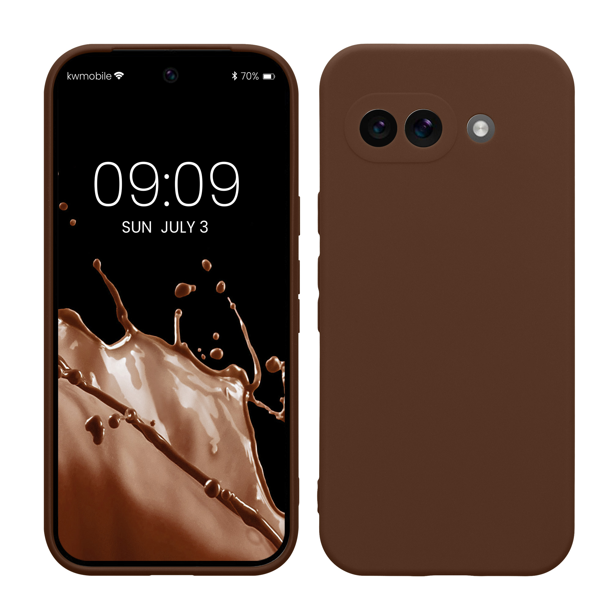 Silikonový kryt kwmobile pro Google Pixel 9a - čokoládová