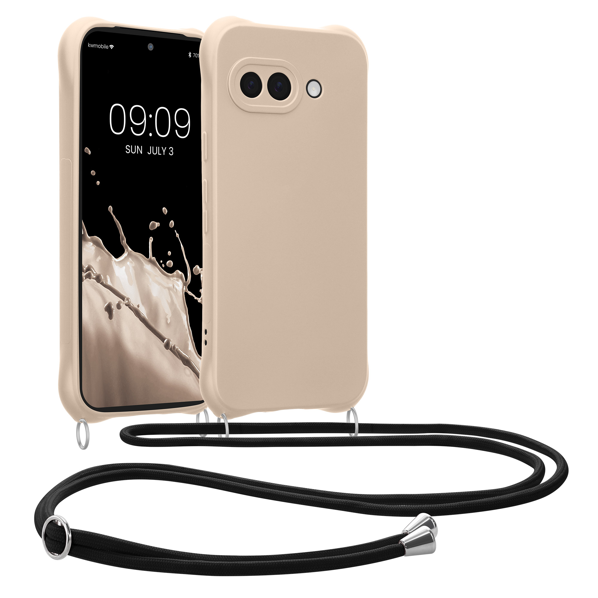 Crossbody kryt kwmobile pro Google Pixel 9a - krémová
