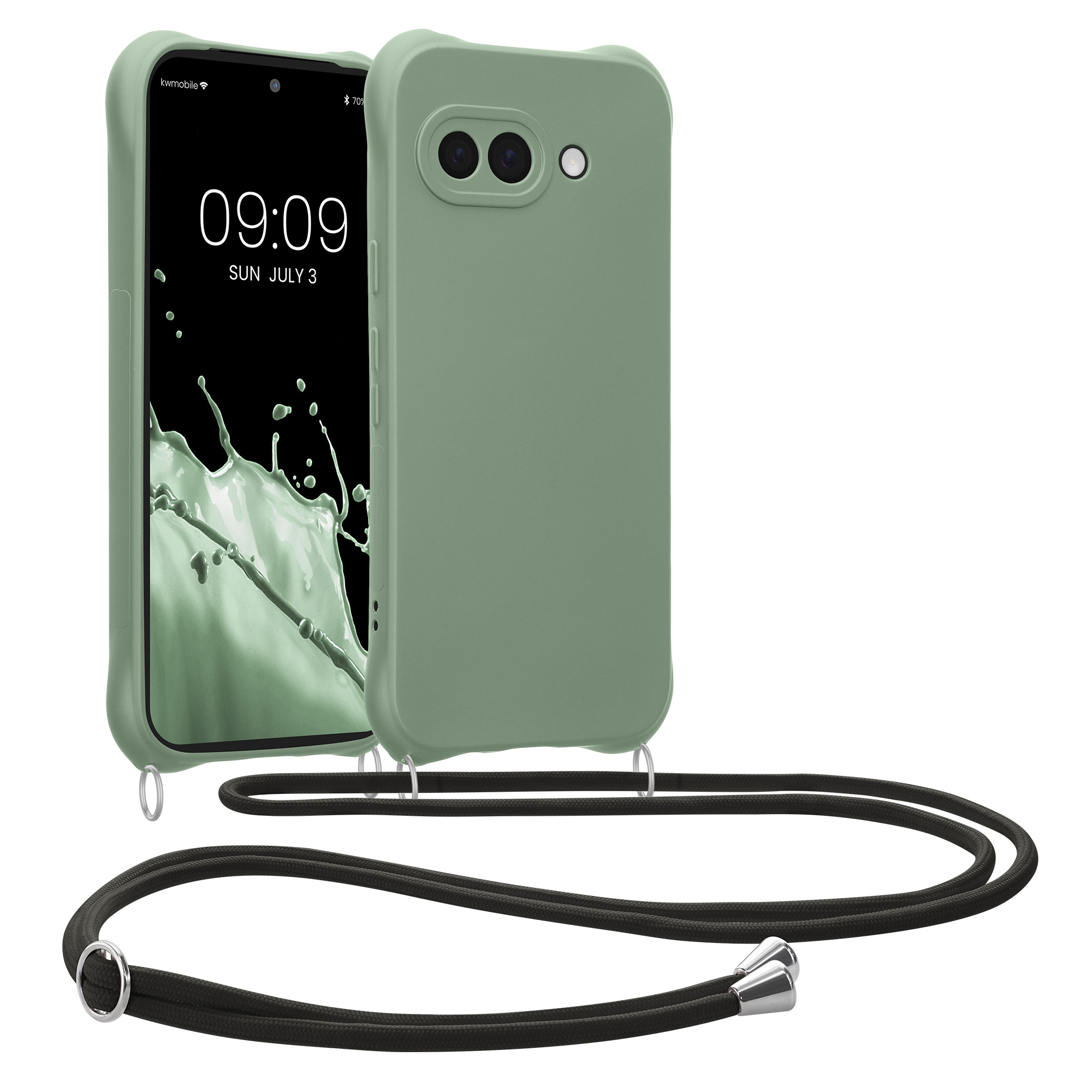 Crossbody kryt kwmobile pro Google Pixel 9a - šedozelená