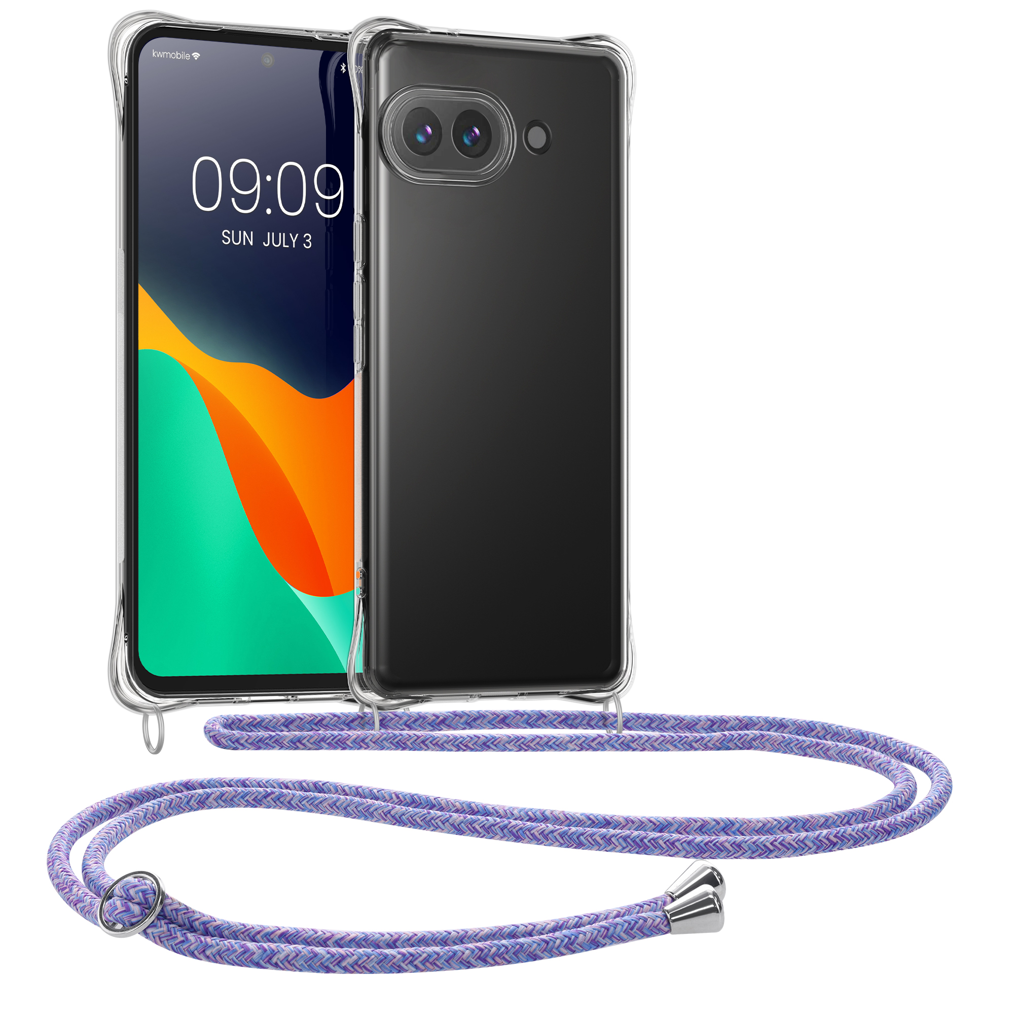 Crossbody kryt kwmobile pro Google Pixel 9a - levandulová / fialová / světle modrá