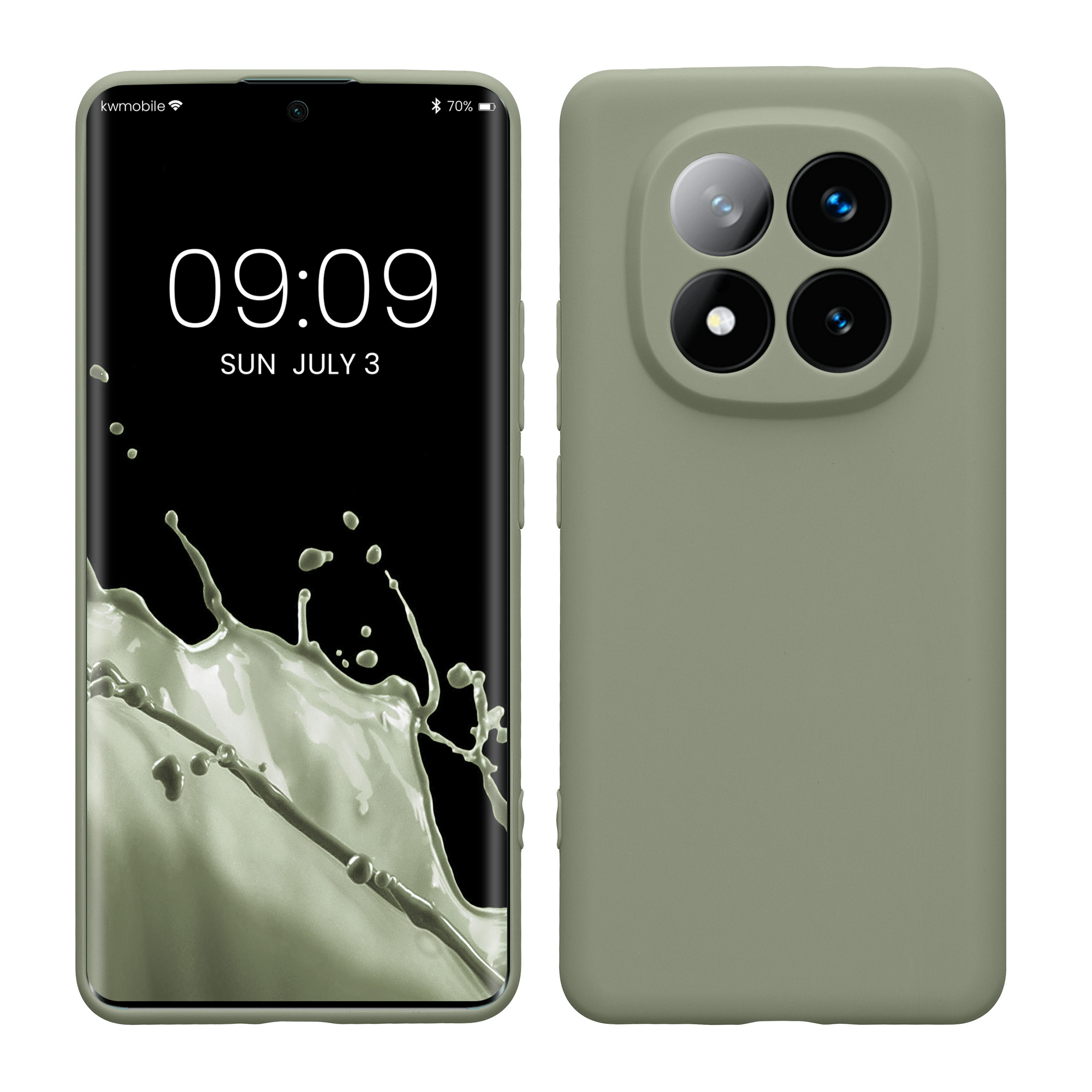 Kryt Xiaomi Redmi Note 14 Pro+ 5G silikonový TPU šedozelená kwmobile