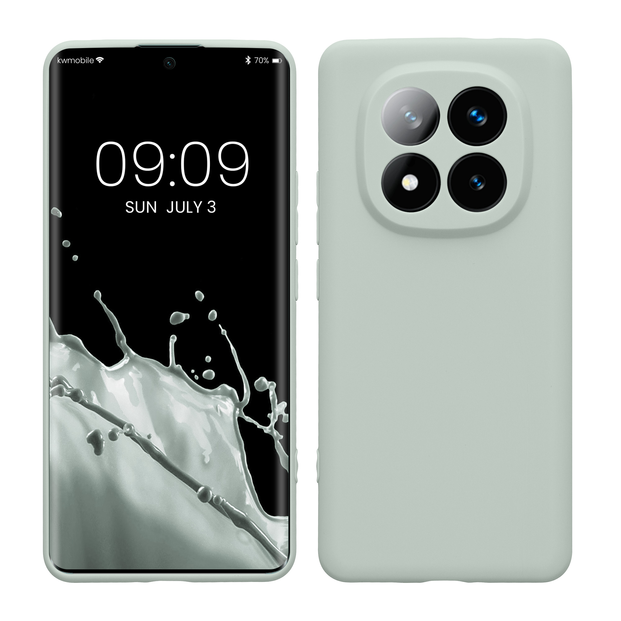 Kryt Xiaomi Redmi Note 14 Pro+ 5G silikonový TPU mátová kwmobile
