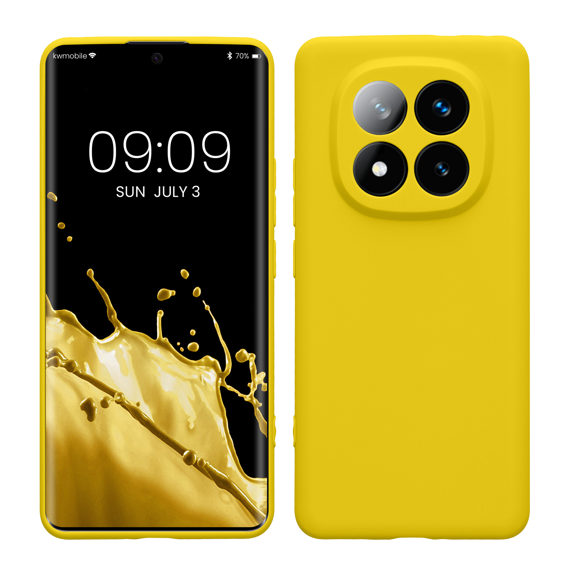 Kryt Xiaomi Redmi Note 14 Pro+ 5G silikonový TPU zářivě žlutá kwmobile