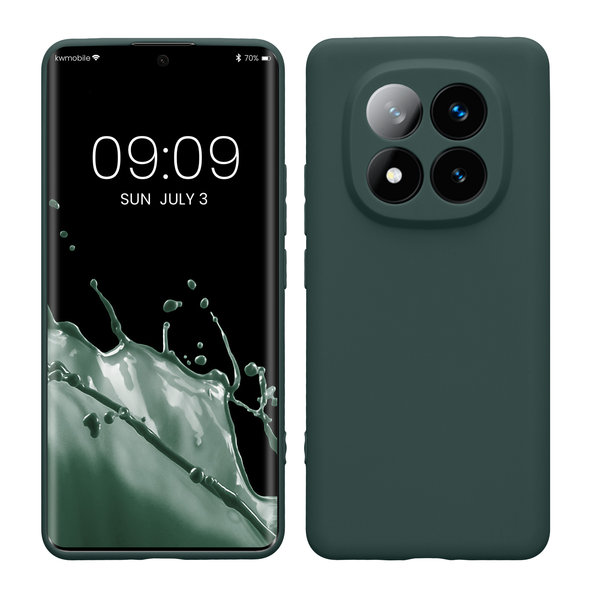 Kryt Xiaomi Redmi Note 14 Pro+ 5G silikonový TPU modrozelená kwmobile