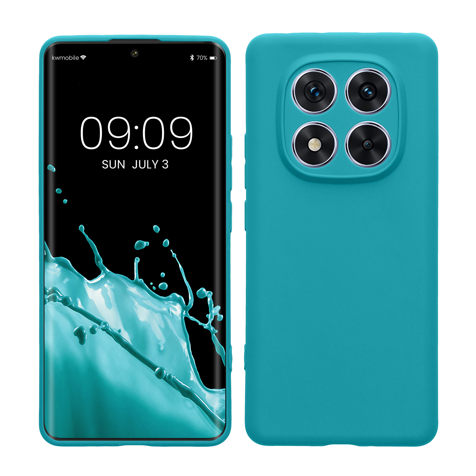Kryt Xiaomi Redmi Note 14 Pro 5G silikonový TPU modrozelená matná kwmobile