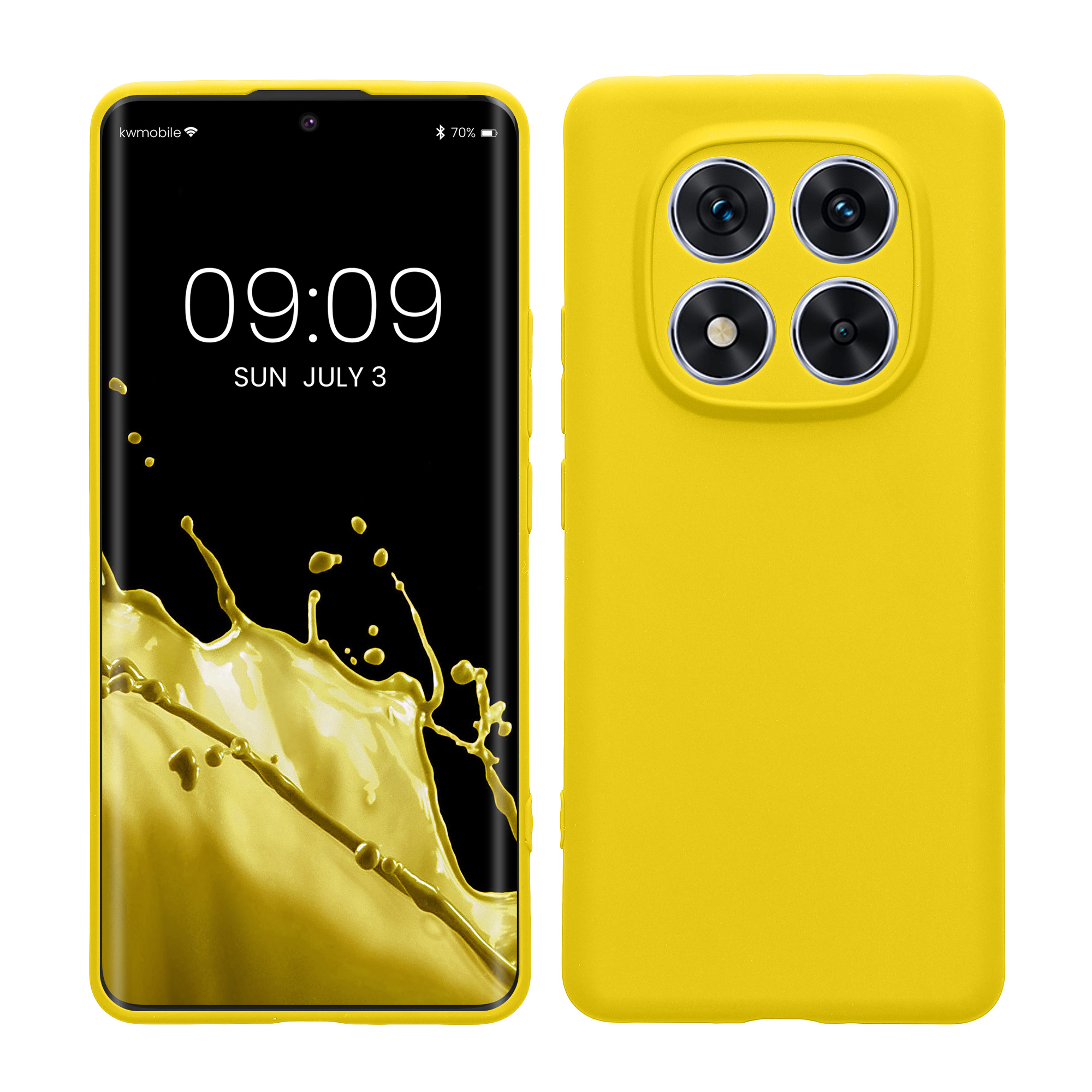 Kryt Xiaomi Redmi Note 14 Pro 5G silikonový TPU zářivě žlutá kwmobile