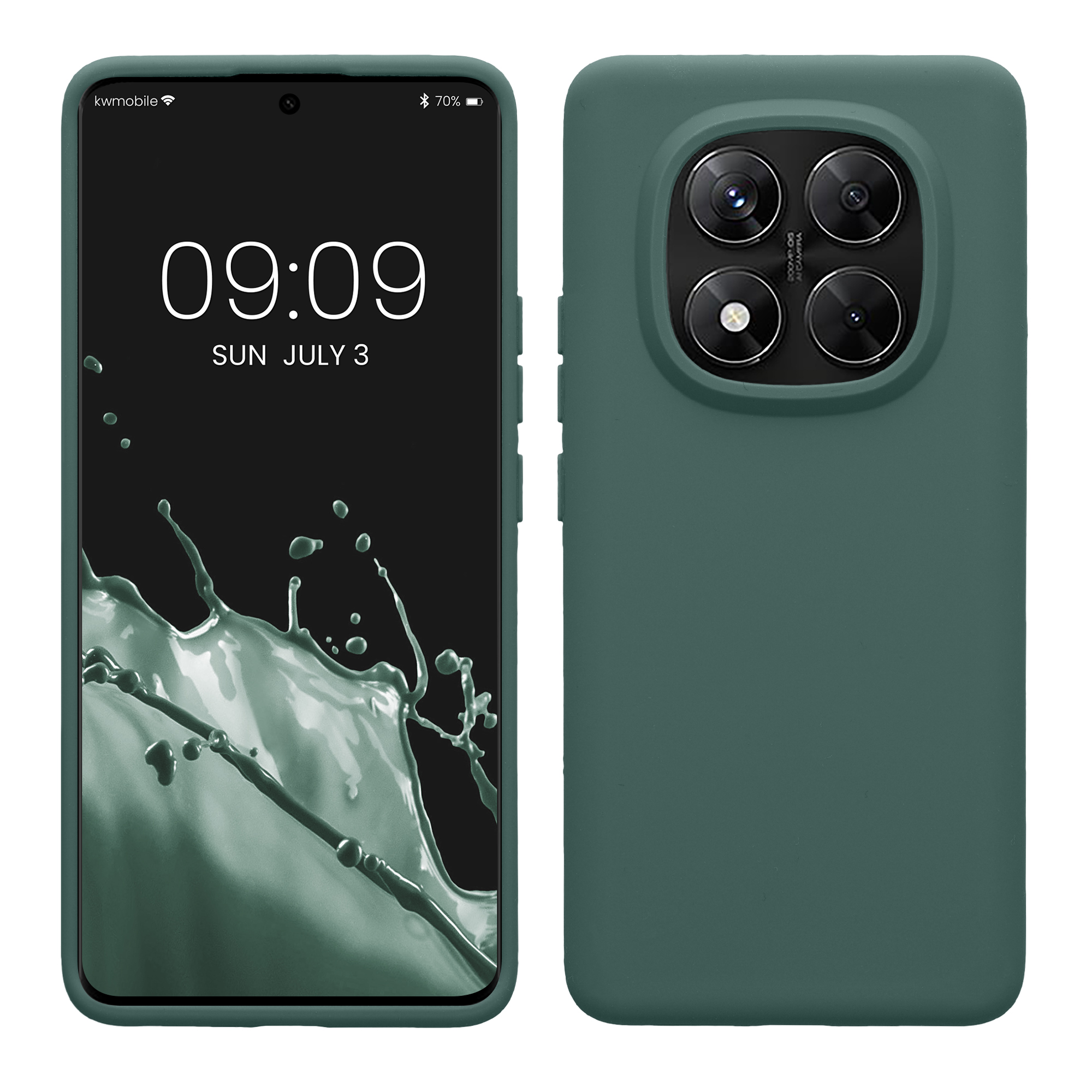 Kryt Xiaomi Redmi Note 14 Pro 5G silikonový TPU modrozelená kwmobile
