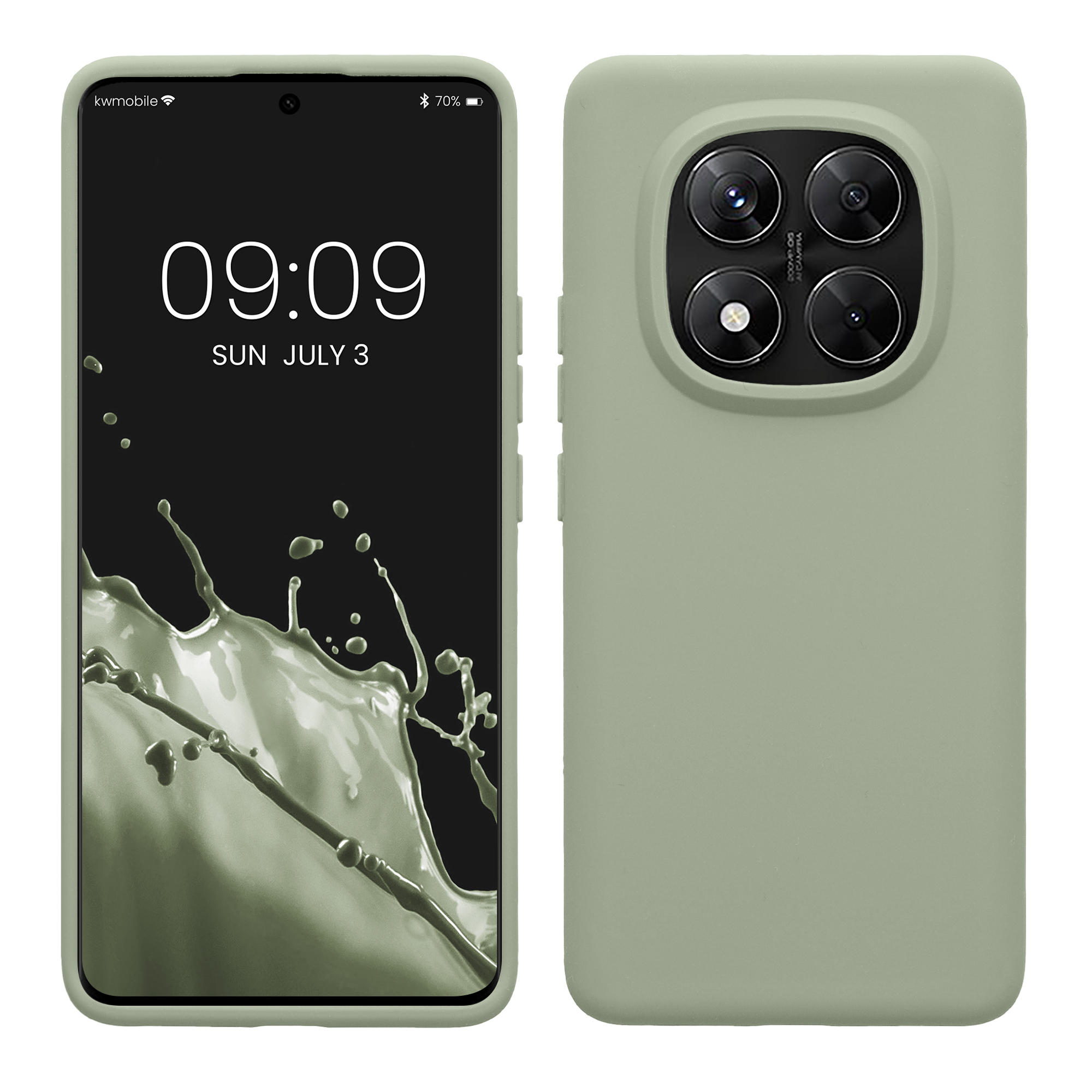 Kryt Xiaomi Redmi Note 14 Pro 5G silikonový TPU šedozelená kwmobile