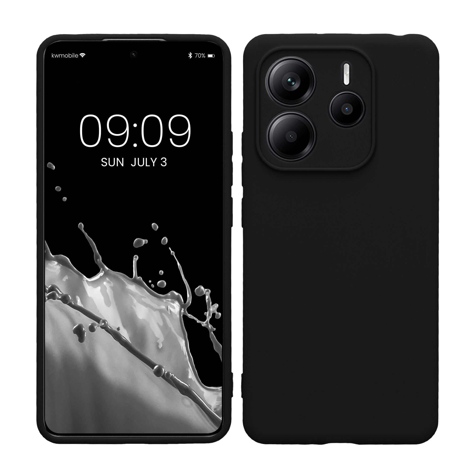 Kryt Xiaomi Redmi Note 14 5G (Not for 4G) silikonový TPU černá matná kwmobile