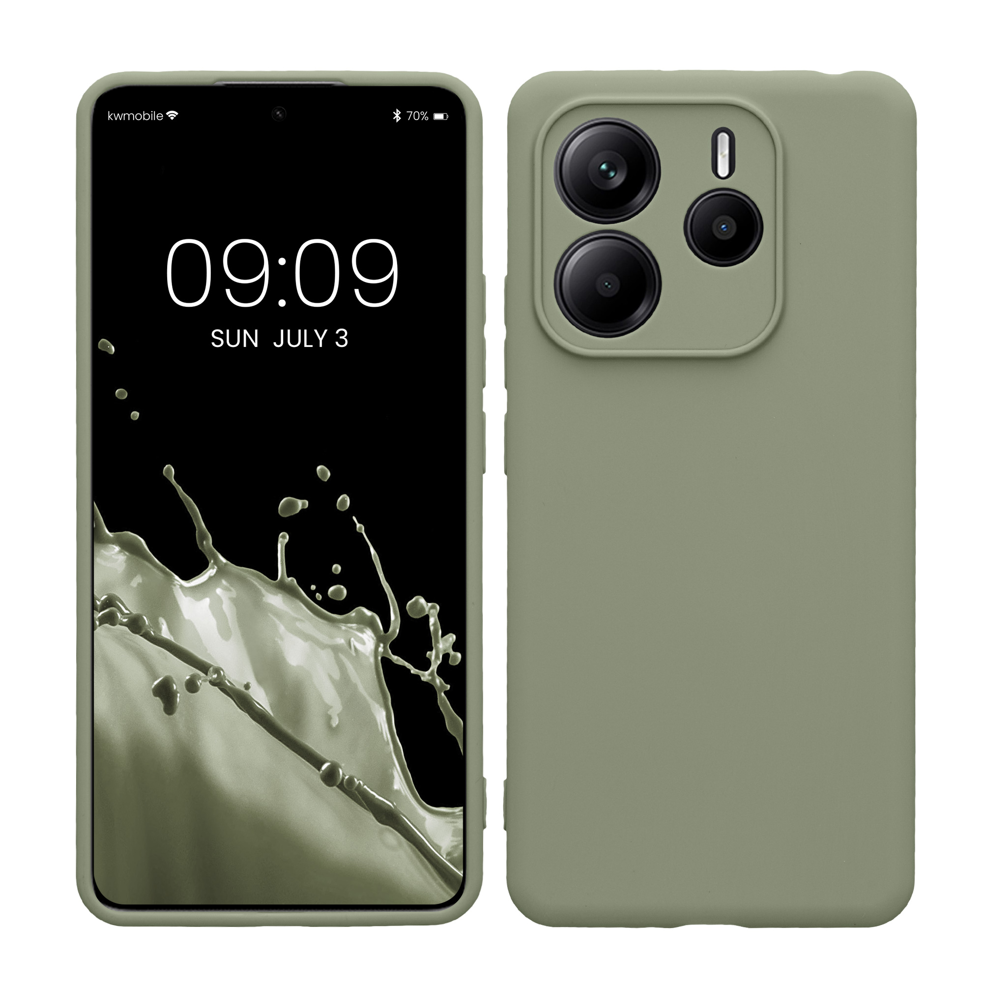 Kryt Xiaomi Redmi Note 14 5G (Not for 4G) silikonový TPU šedozelená kwmobile