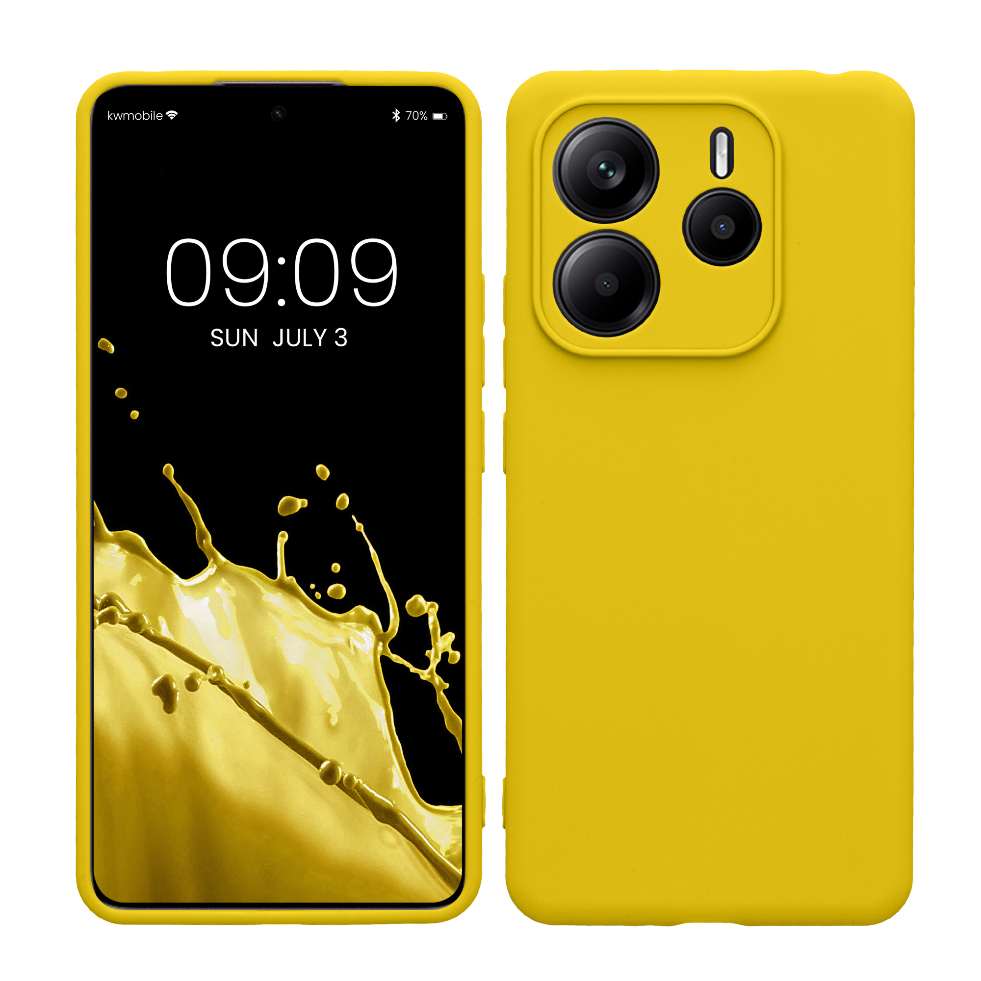 Kryt Xiaomi Redmi Note 14 5G (Not for 4G) silikonový TPU zářivě žlutá kwmobile