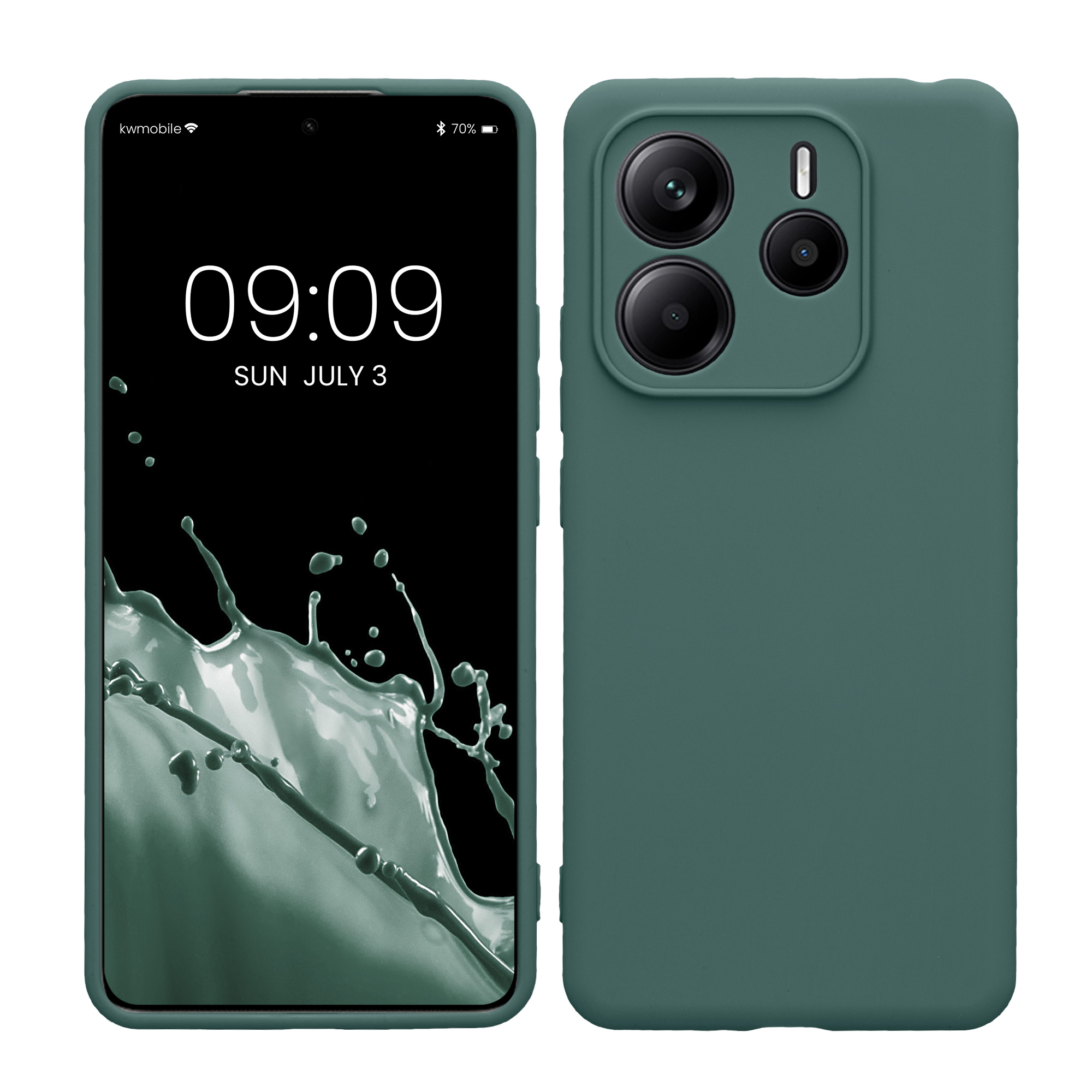 Kryt Xiaomi Redmi Note 14 5G (Not for 4G) silikonový TPU modrozelená kwmobile