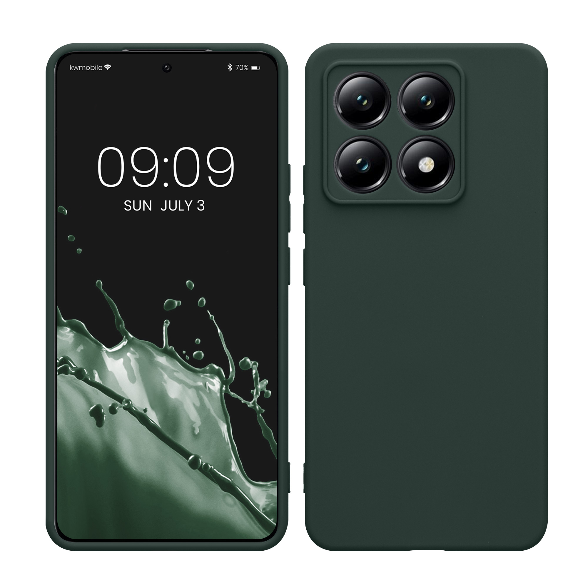 Kryt na mobil Xiaomi 14T kwmobile Soft Matte mechově zelená