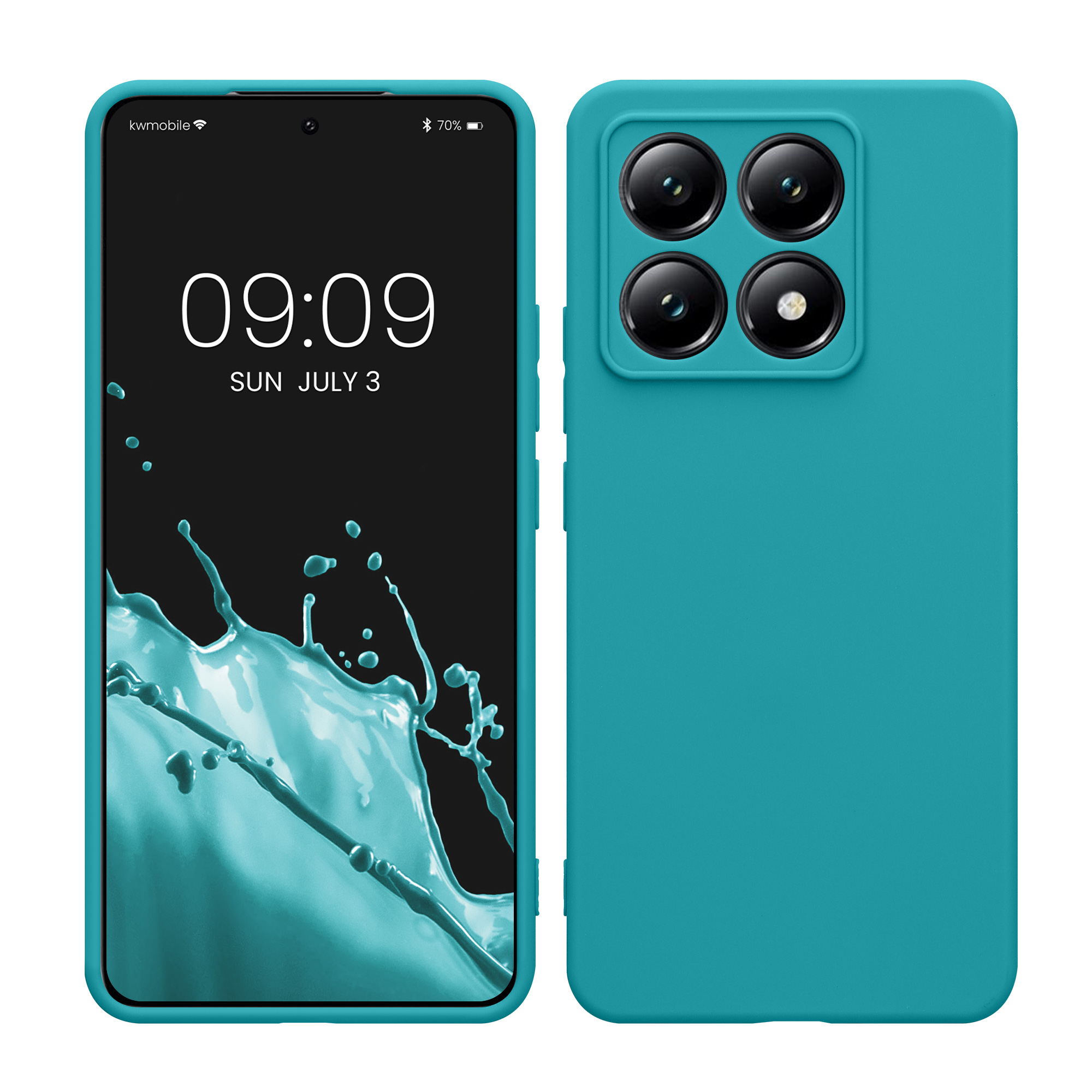 Kryt na mobil Xiaomi 14T kwmobile Soft Matte matná petrolejová