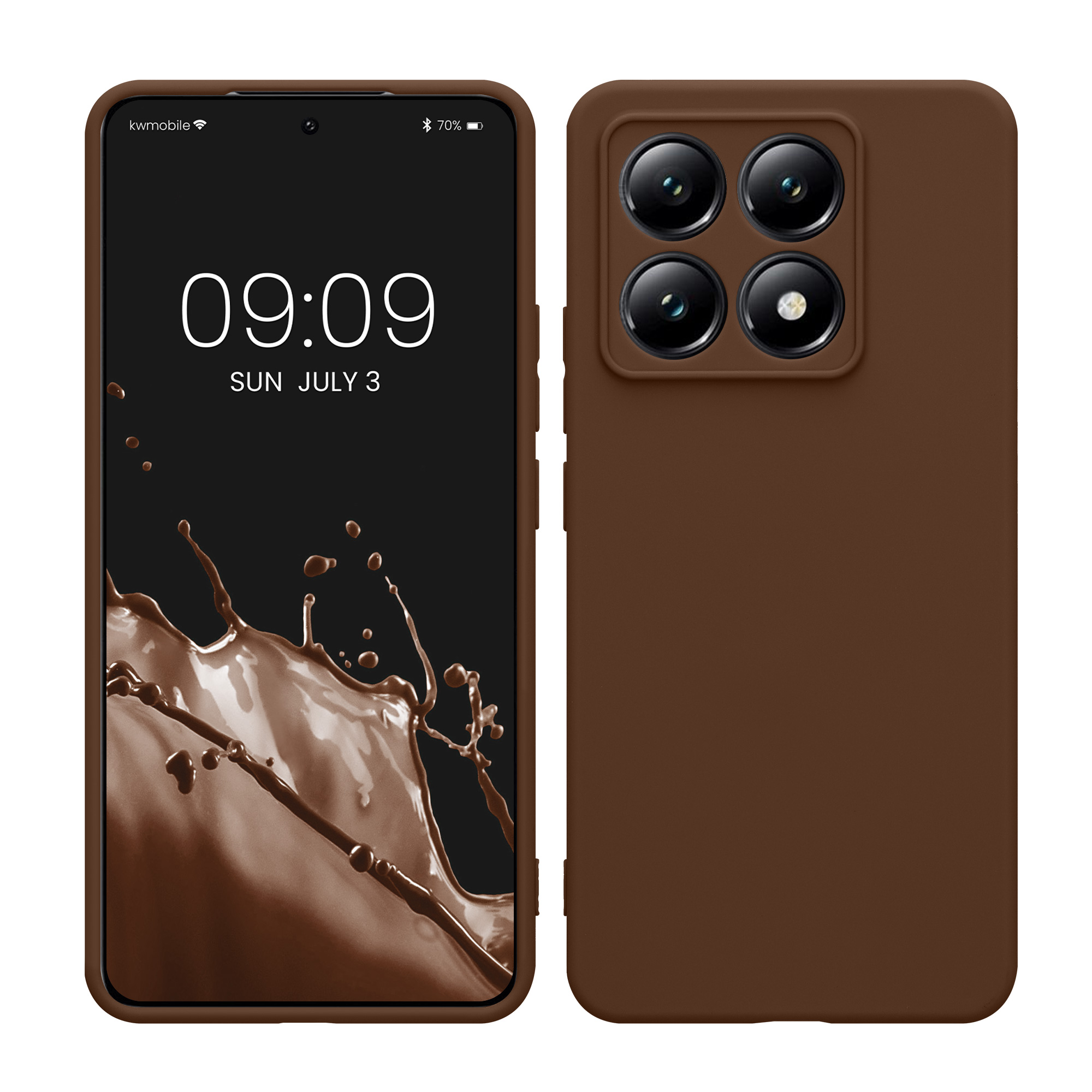 Pouzdro pro Xiaomi 14T kwmobile tenké TPU - čokoládová