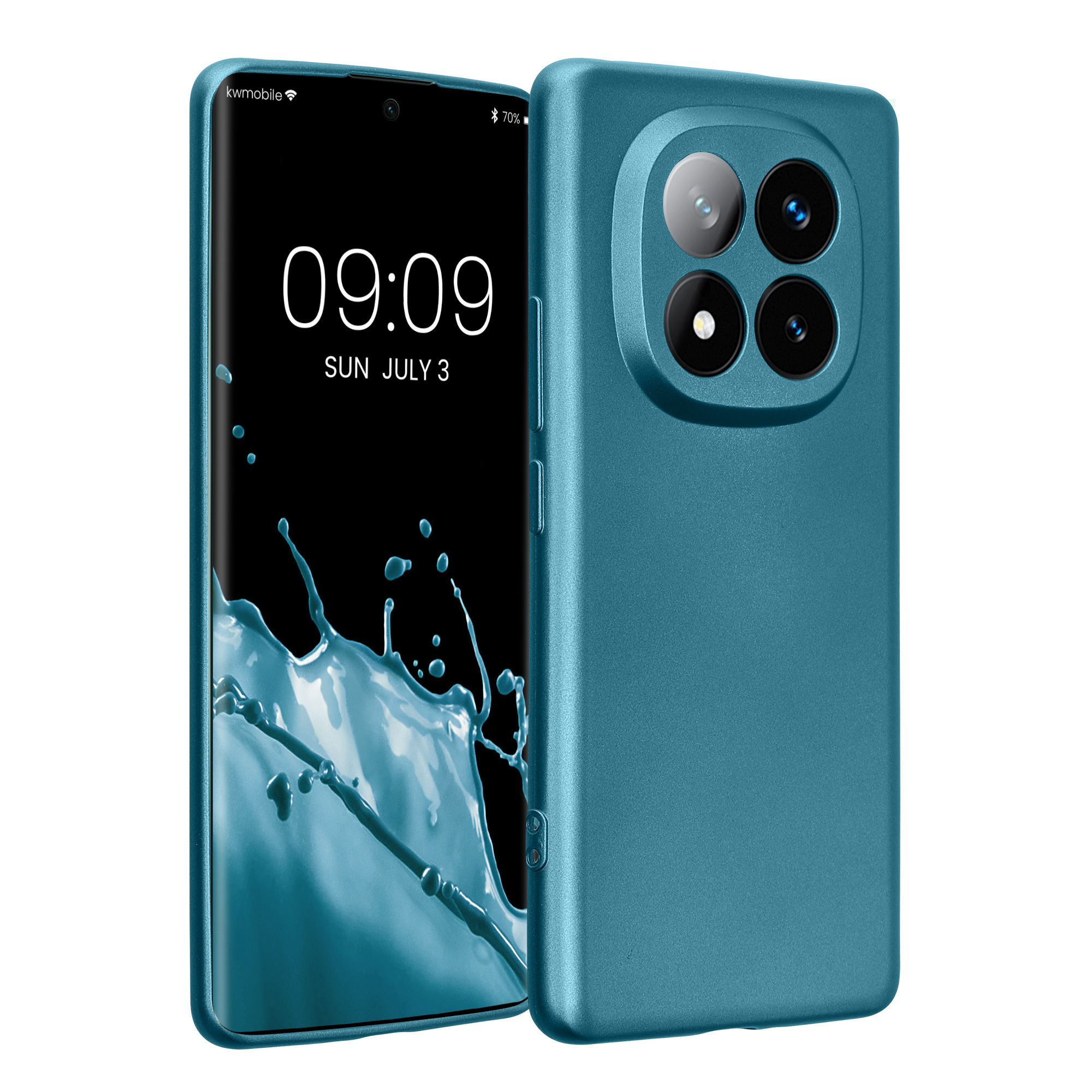 Kryt Xiaomi Redmi Note 14 Pro+ 5G metalický TPU metalická karibská modrá kwmobile