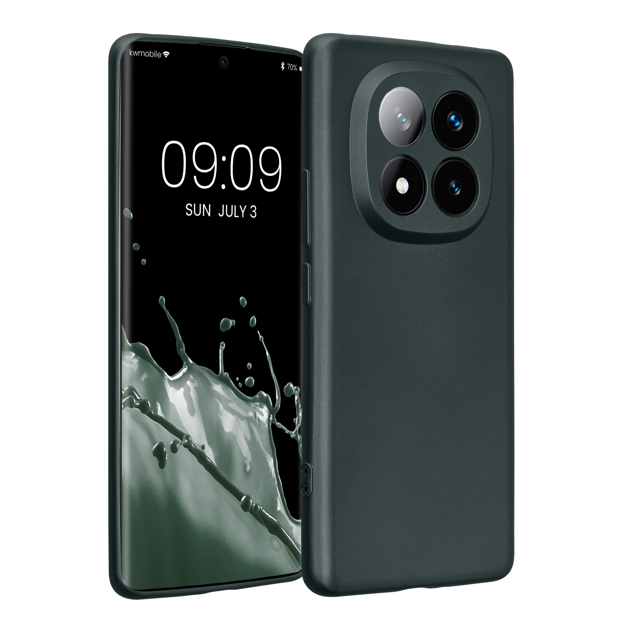Kryt Xiaomi Redmi Note 14 Pro+ 5G metalický TPU metalická modrozelená kwmobile
