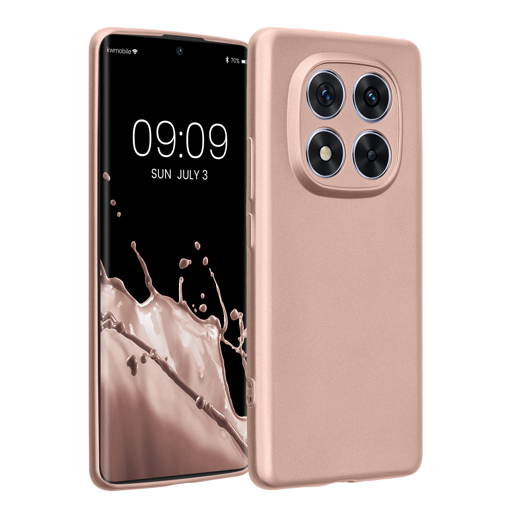 Pouzdro pro Xiaomi Redmi Note 14 Pro 5G / Poco X7 kwmobile metalické TPU - metalická růžové zlato