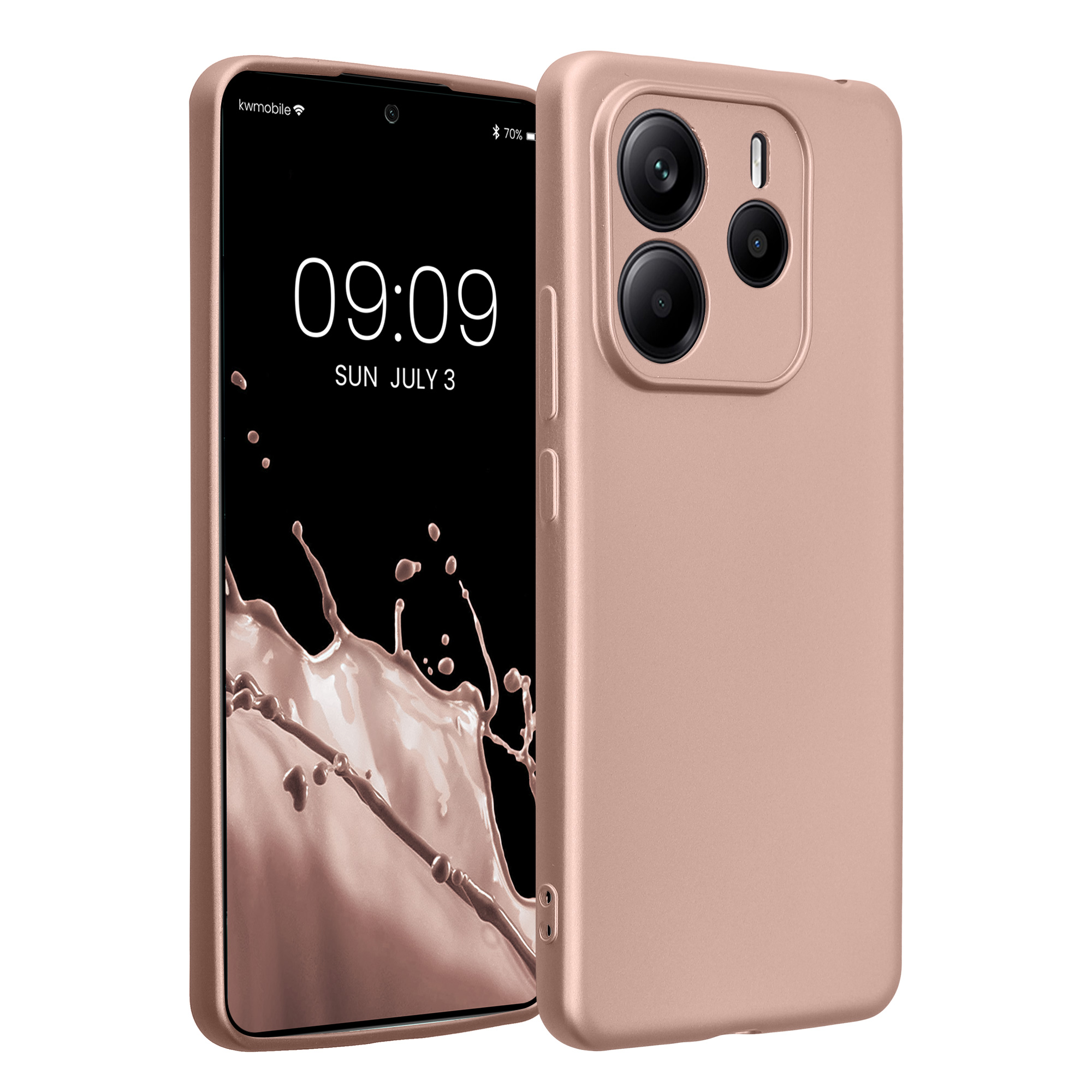 Kryt Xiaomi Redmi Note 14 5G (Not for 4G) metalický TPU metalická růžovo-zlatá kwmobile