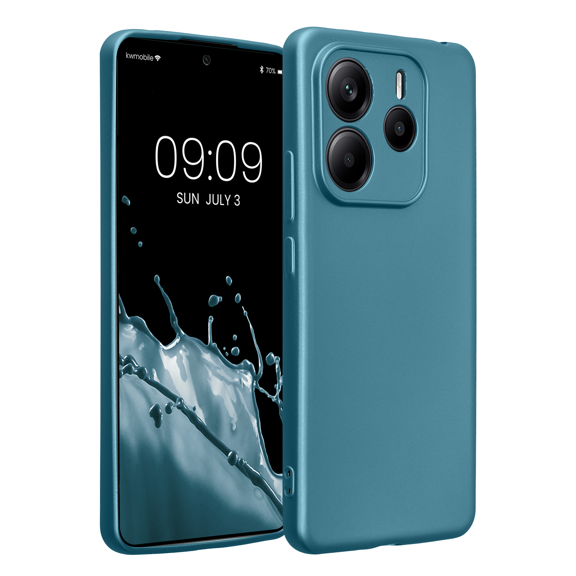 Kryt Xiaomi Redmi Note 14 5G (Not for 4G) metalický TPU metalická karibská modrá kwmobile