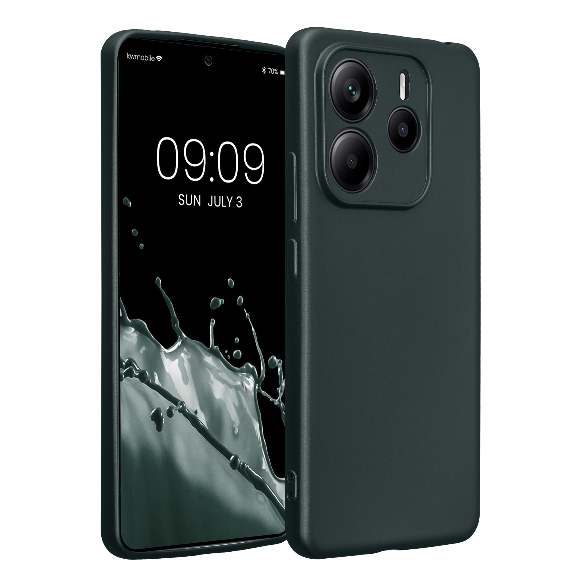 Kryt Xiaomi Redmi Note 14 5G (Not for 4G) metalický TPU metalická modrozelená kwmobile