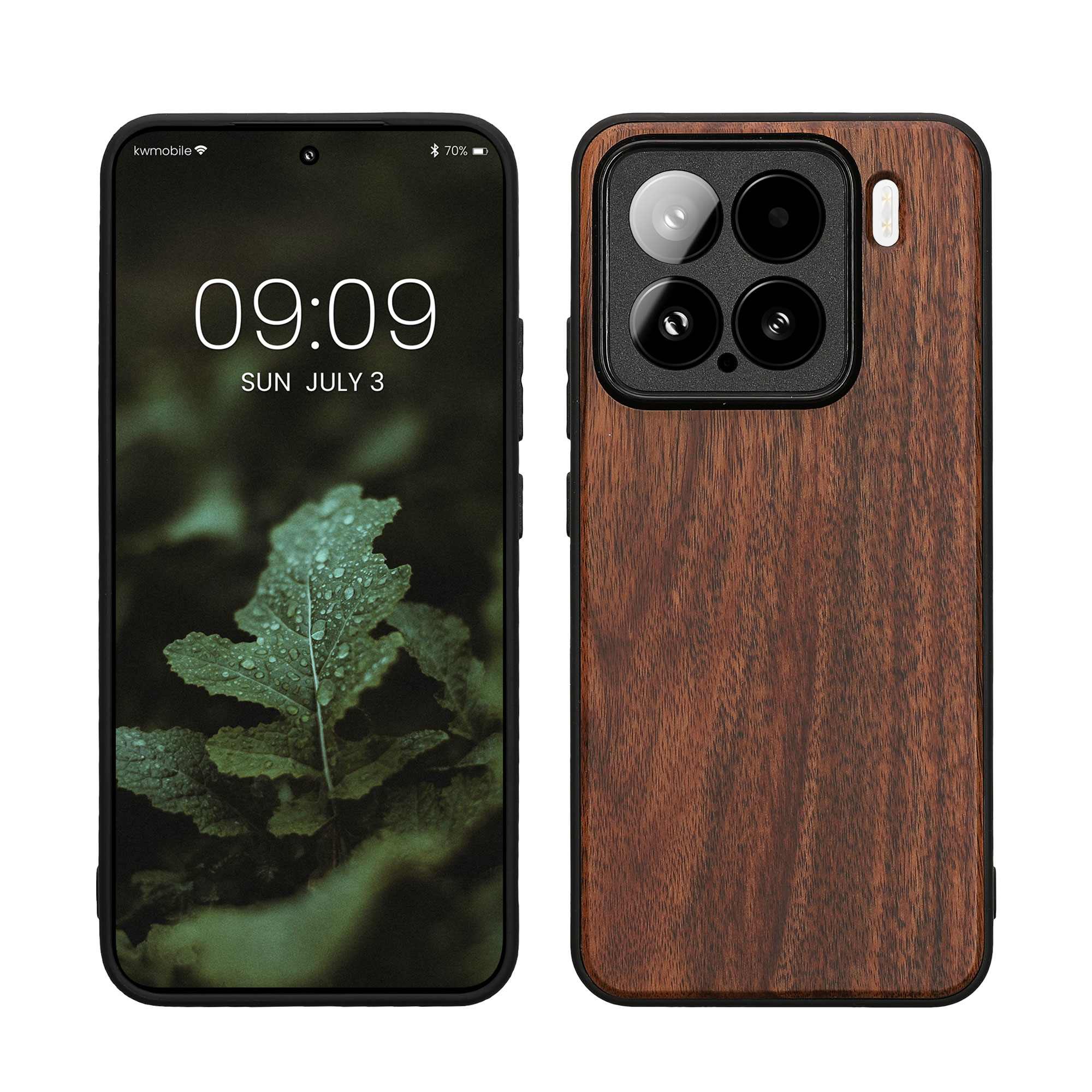 Kryt na mobil Xiaomi 15 kwmobile dřevěný vintage hnědá / hnědá