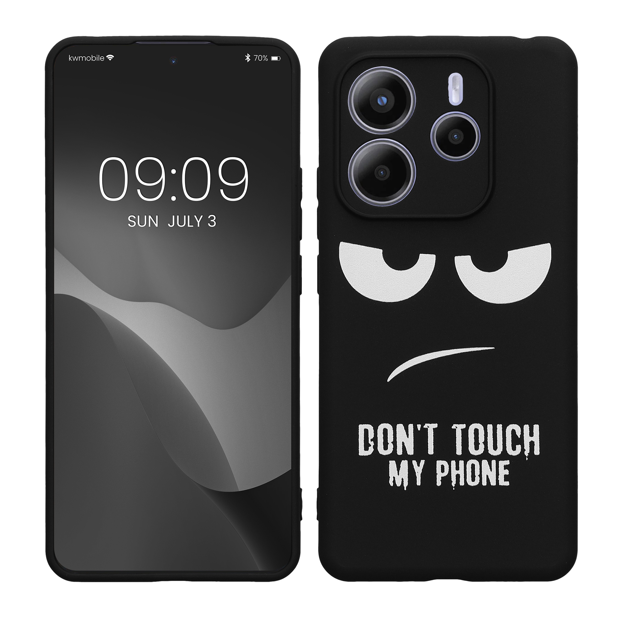 Kryt Xiaomi Redmi Note 14 5G (Not for 4G) Don't Touch TPU bílá/černá kwmobile