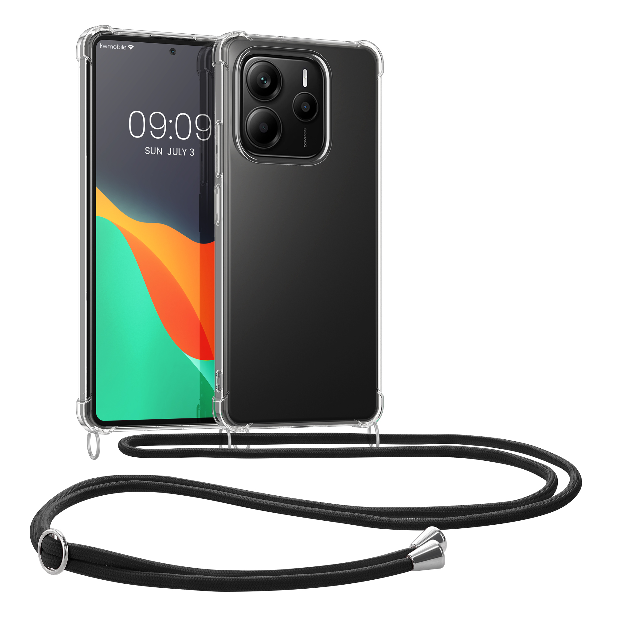 Kryt Xiaomi Redmi Note 14 5G (Not for 4G) crossbody popruh průhledná kwmobile