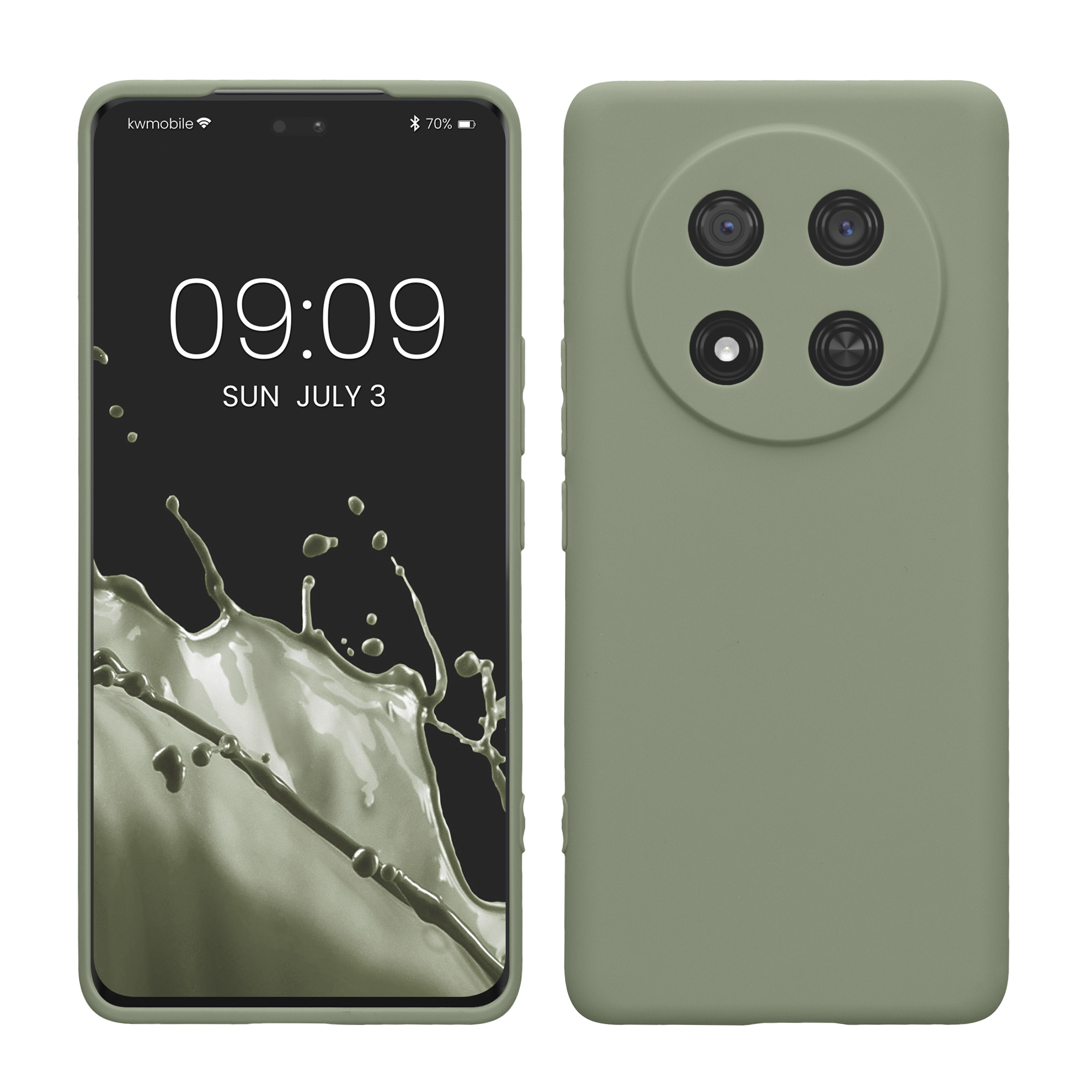 Pouzdro pro HONOR Magic7 Lite kwmobile tenké TPU - šedozelená