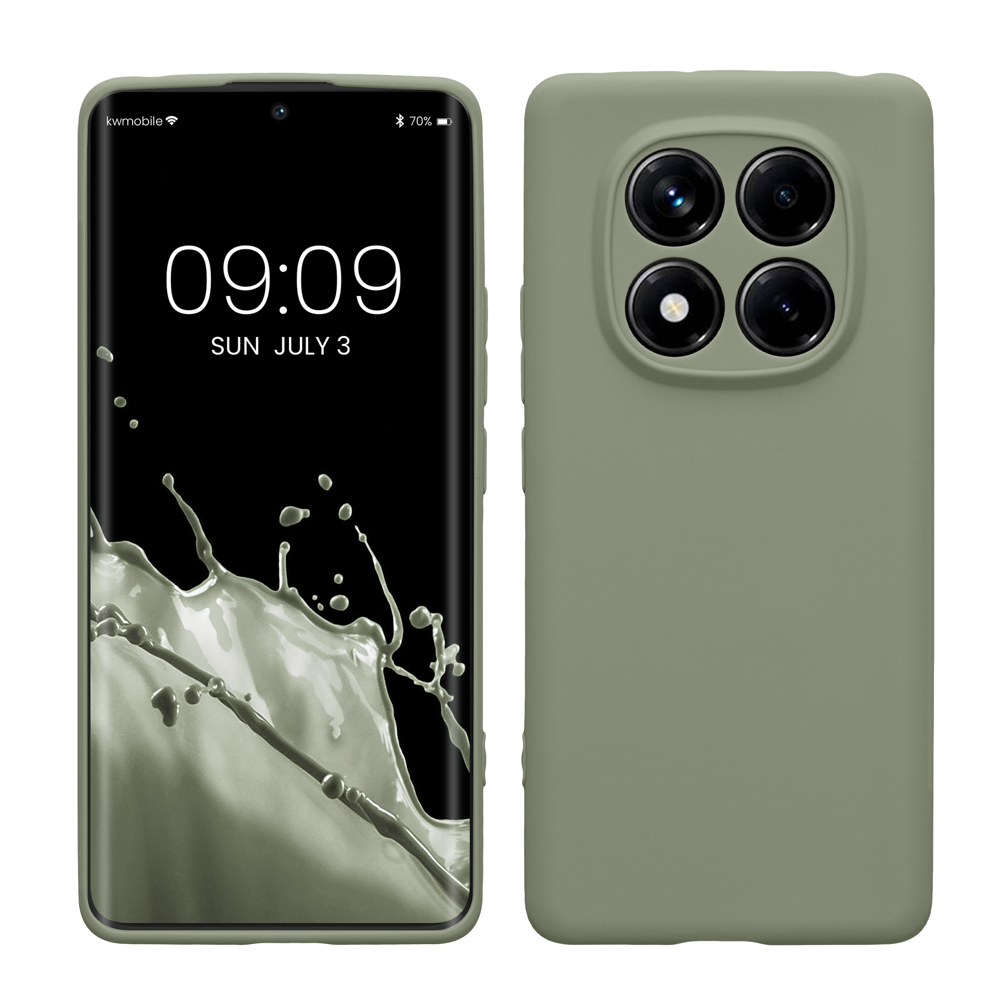 Kryt Xiaomi Redmi Note 14 Pro 4G silikonový TPU šedozelená kwmobile