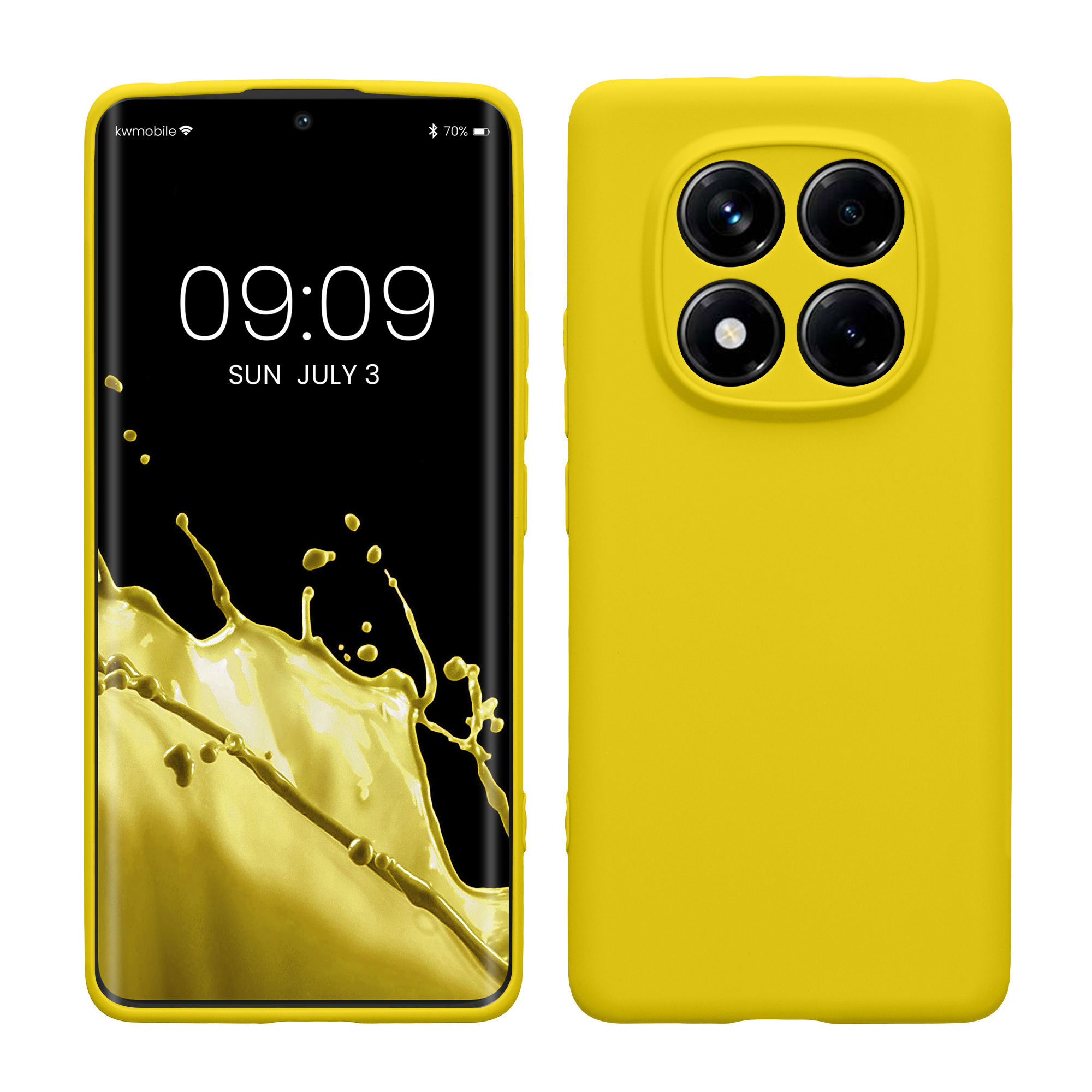 Kryt Xiaomi Redmi Note 14 Pro 4G silikonový TPU zářivě žlutá kwmobile