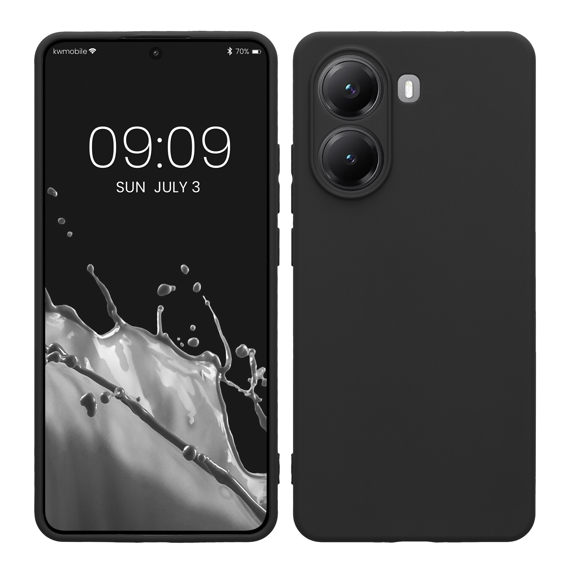 Kryt Xiaomi Poco X7 Pro 5G silikonový TPU černá matná kwmobile