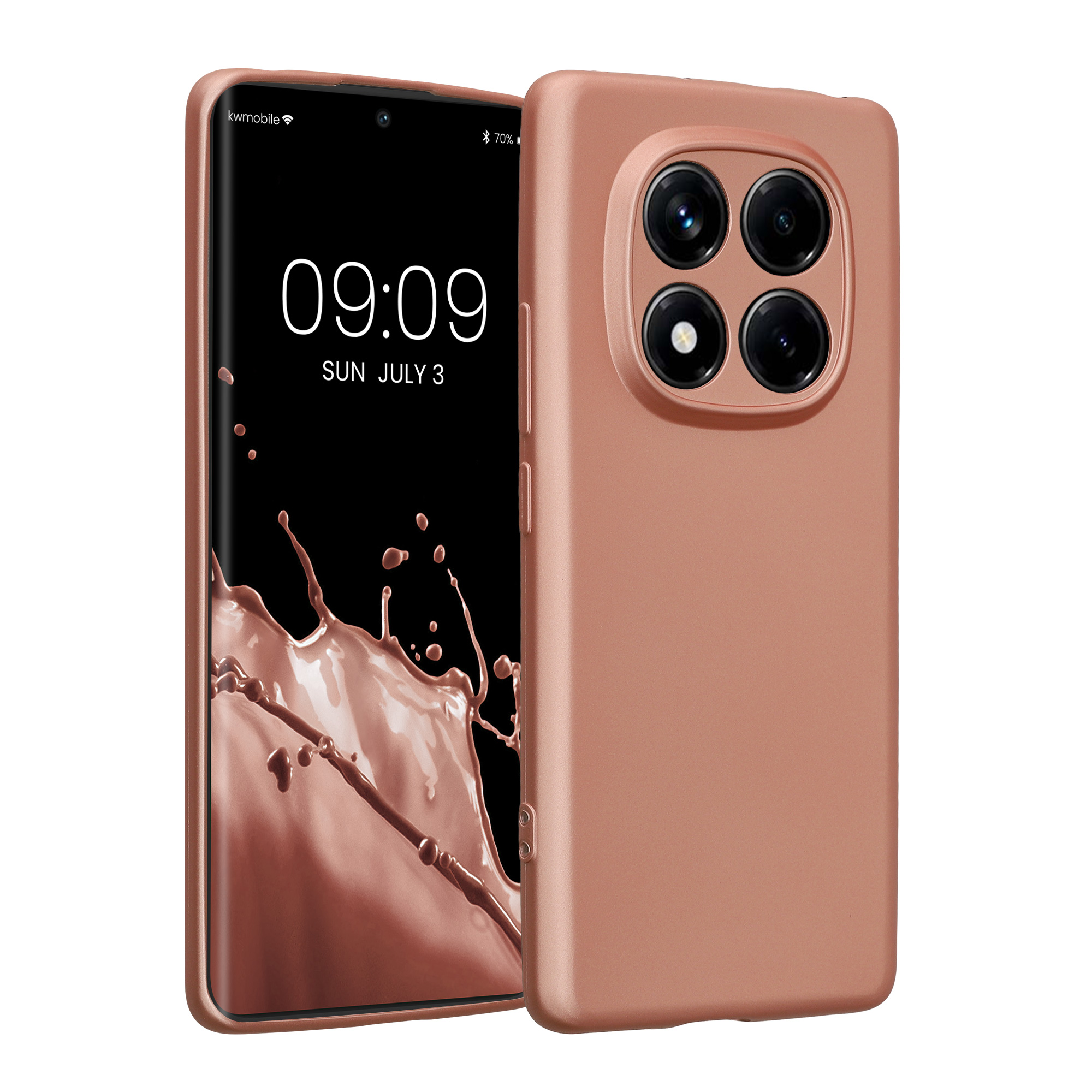 Kryt Xiaomi Redmi Note 14 Pro 4G metalický TPU metalická růžovo-zlatá kwmobile