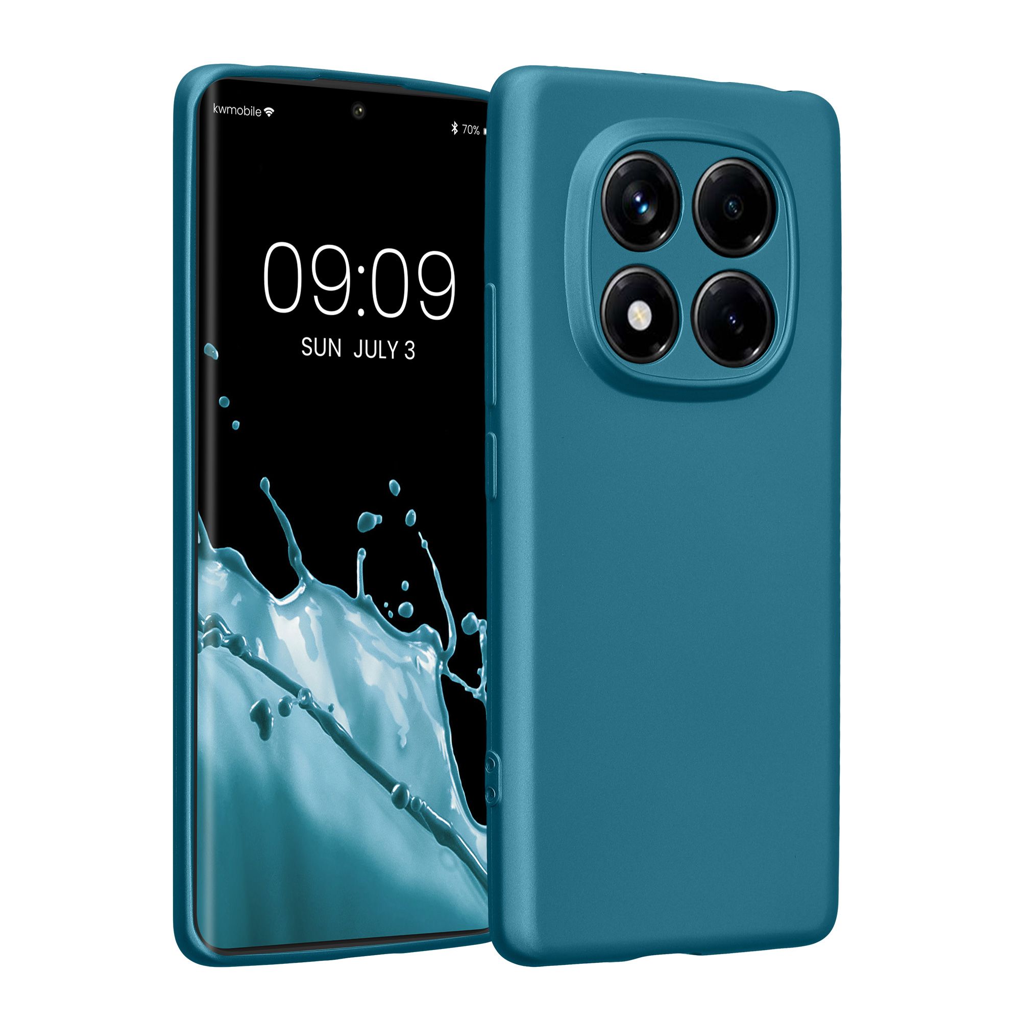 Kryt Xiaomi Redmi Note 14 Pro 4G metalický TPU metalická karibská modrá kwmobile