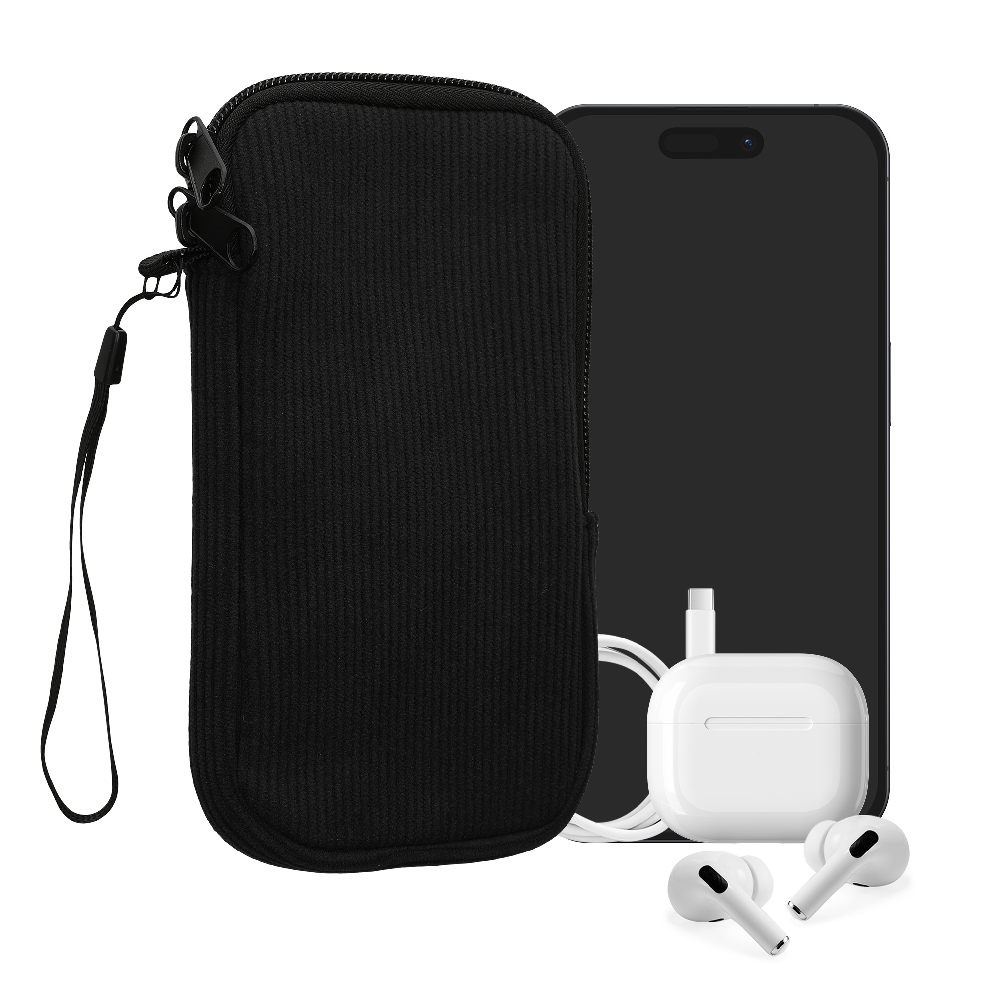 Univerzální pouzdro na mobil kwmobile - 17,2 x 8,4 cm - černá
