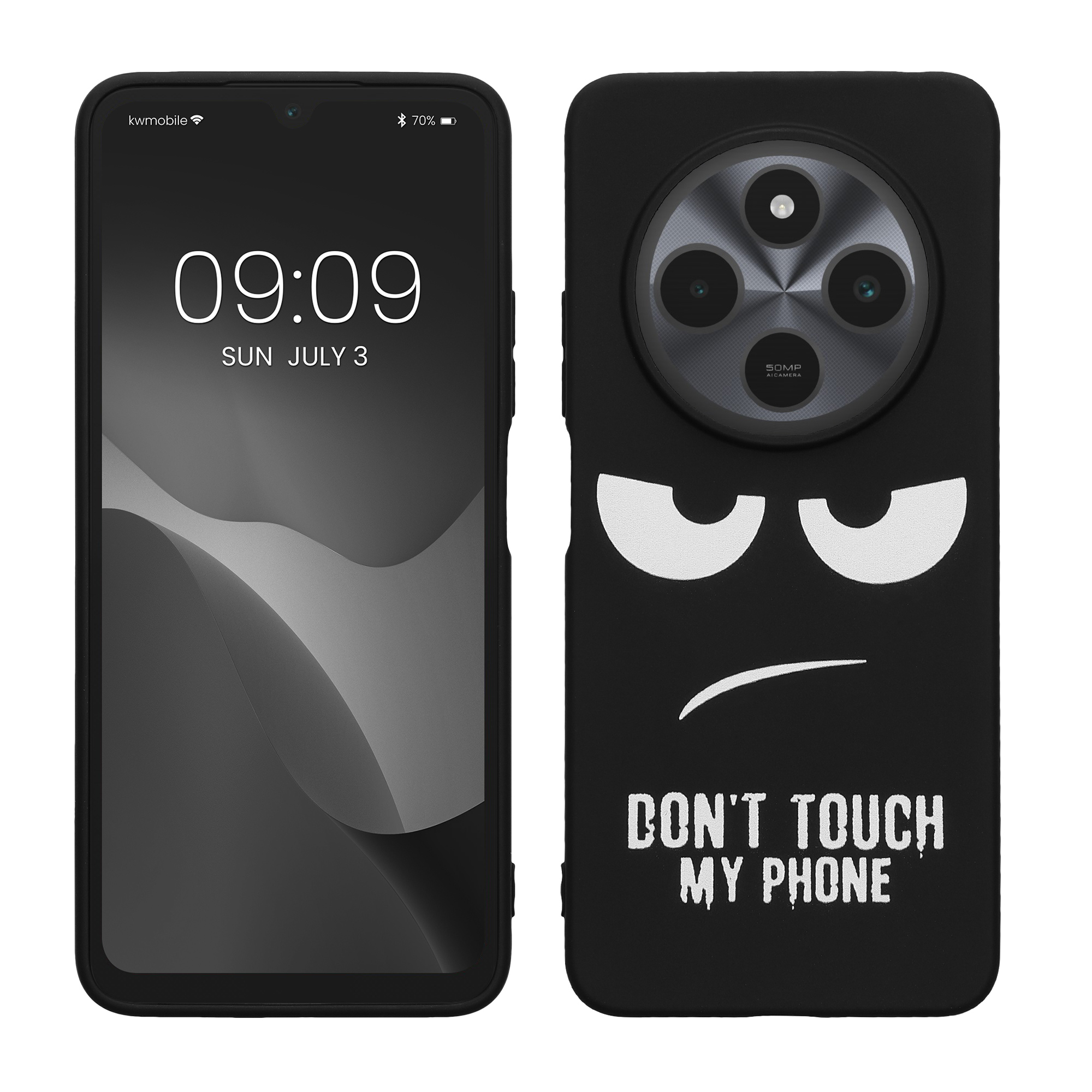 Kryt Xiaomi Redmi 14C Don't Touch TPU bílá/černá kwmobile